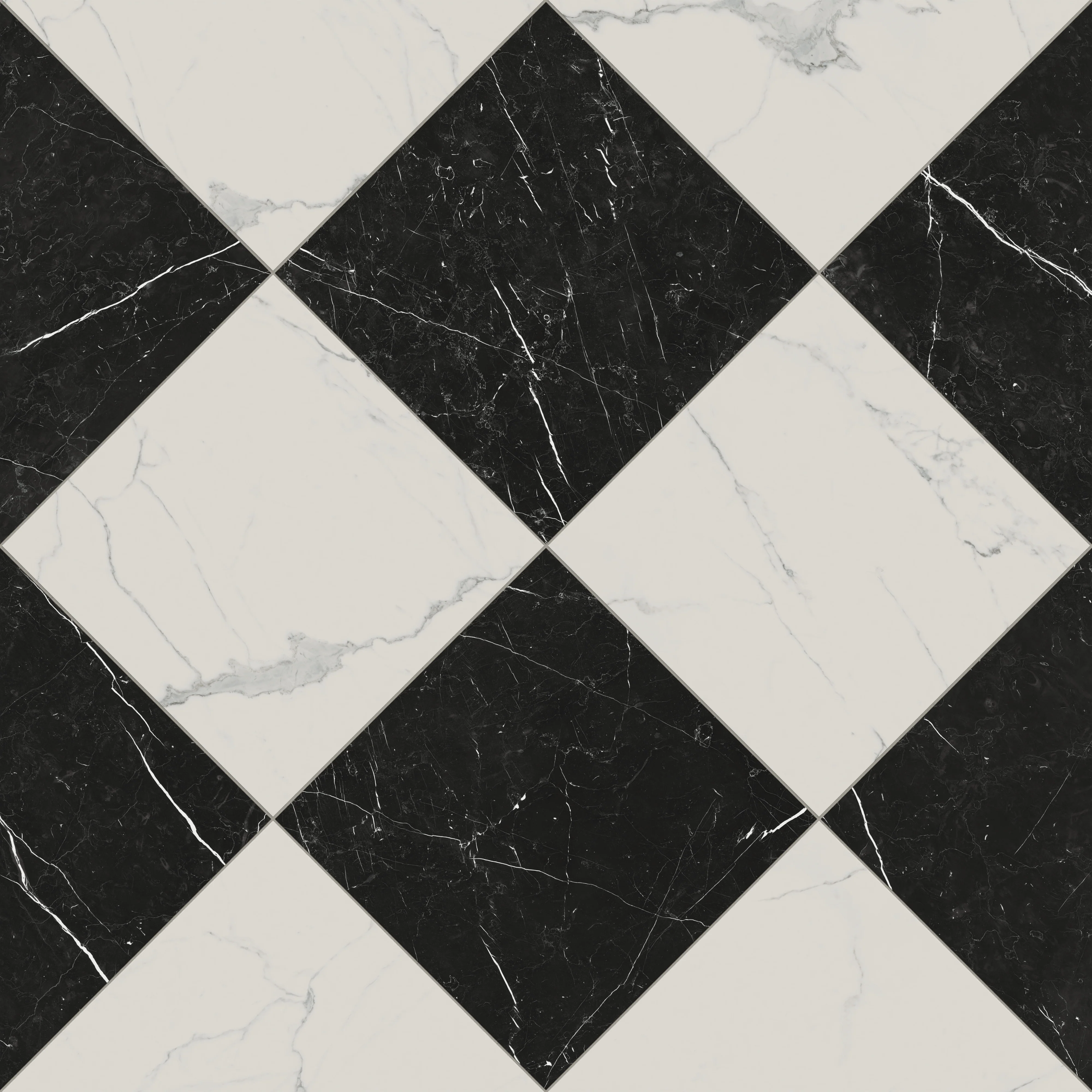 Leona 24 x 24 Checkerboard Matte Porcelain Tile in Calacatta and Nero Marquina - Image 5