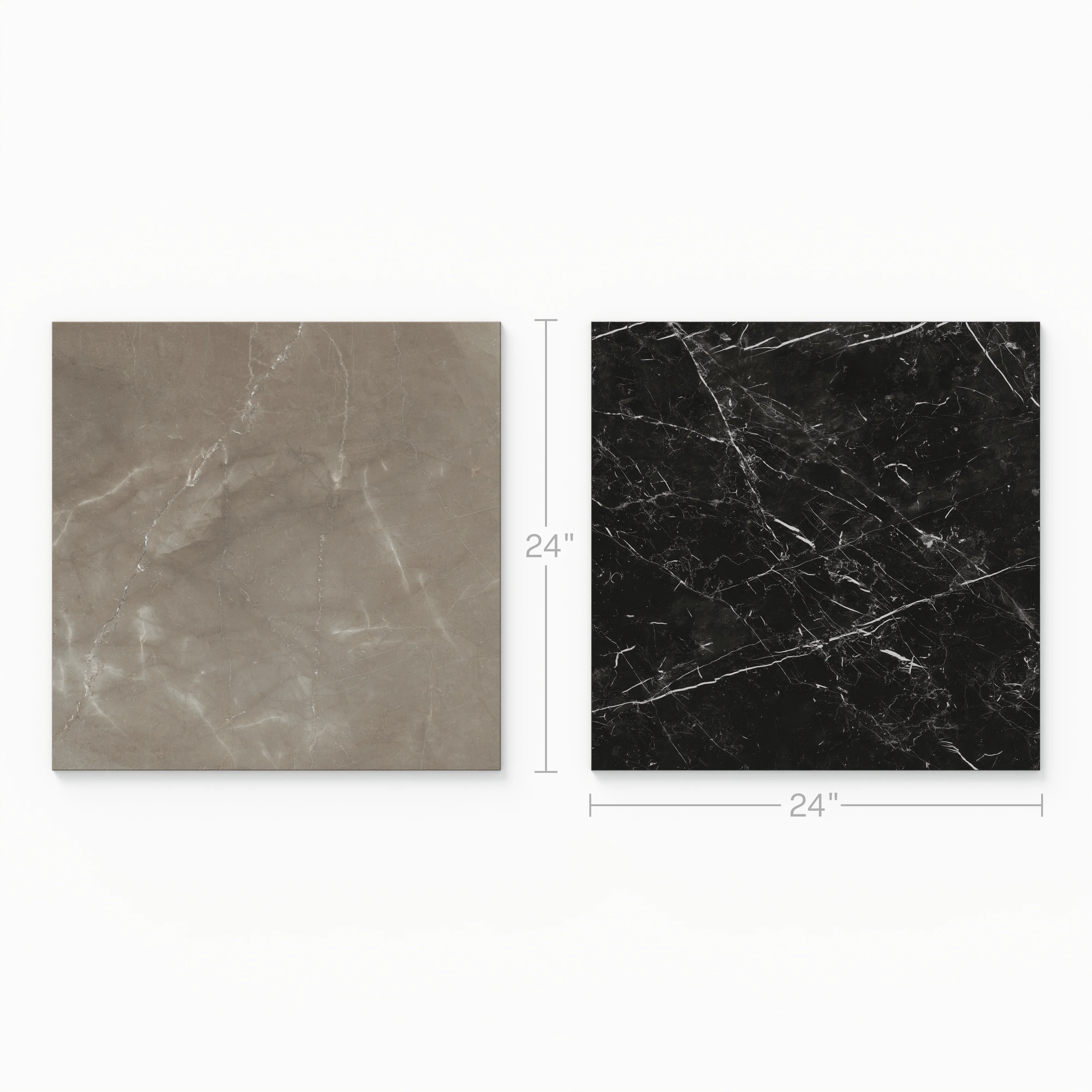 Leona 24 x 24 Checkerboard Polished Porcelain Tile in Amani Bronze and Nero Marquina - Image 2