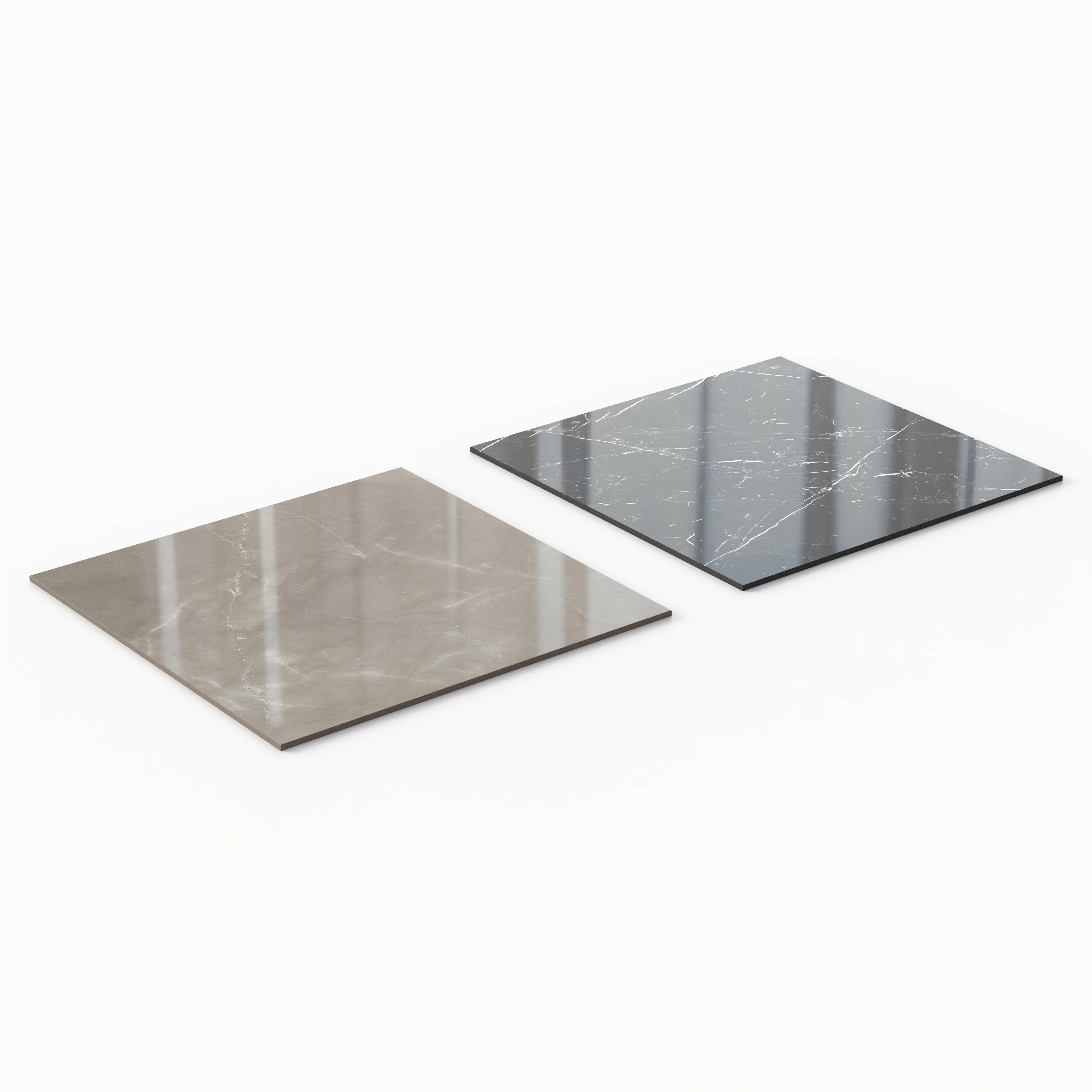 Leona 24 x 24 Checkerboard Polished Porcelain Tile in Amani Bronze and Nero Marquina - Image 3