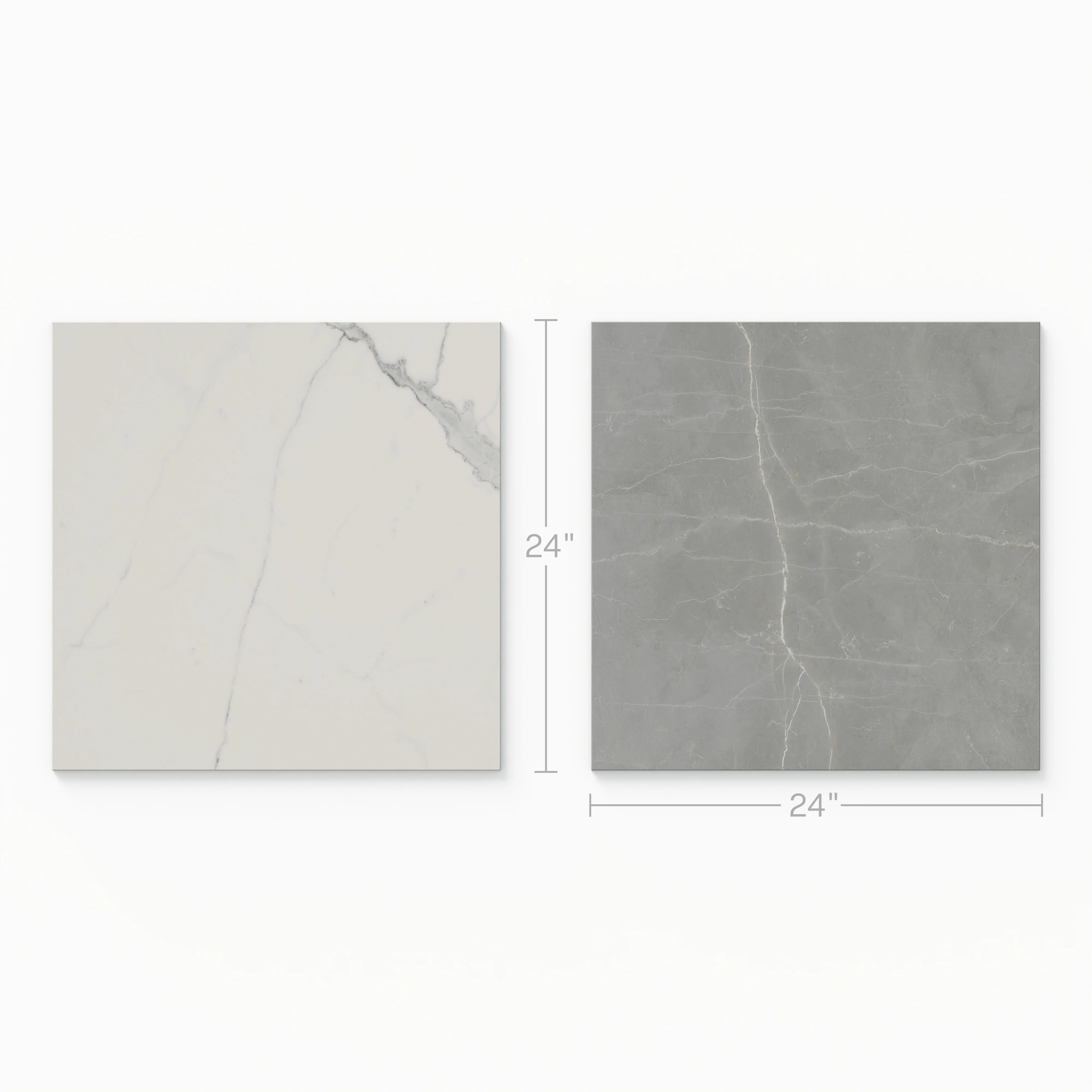 Leona 24 x 24 Checkerboard Polished Porcelain Tile in Calacatta and Amani Grey - Image 2