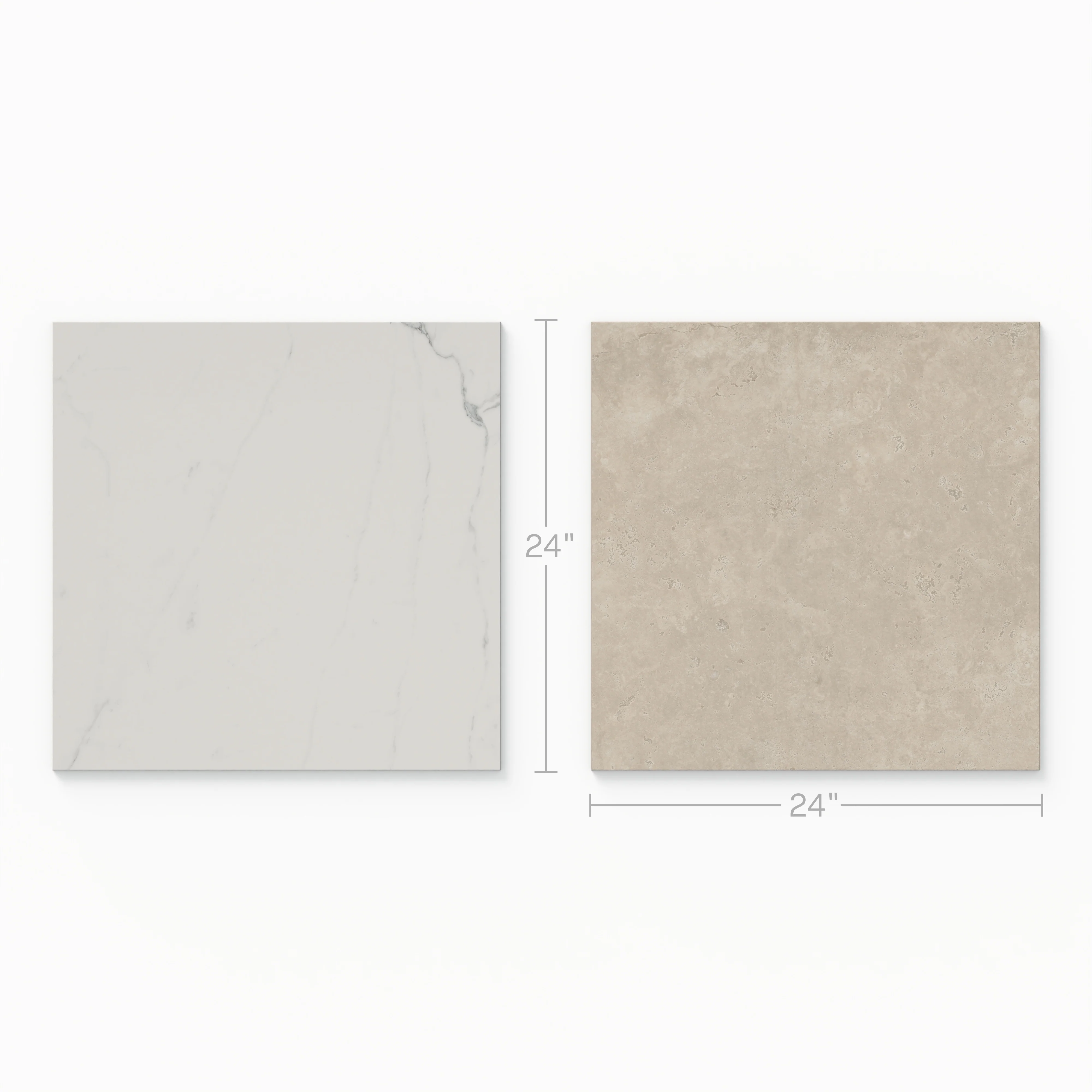 Leona 24 x 24 Checkerboard Polished Porcelain Tile in Calacatta and Marfil - Image 3