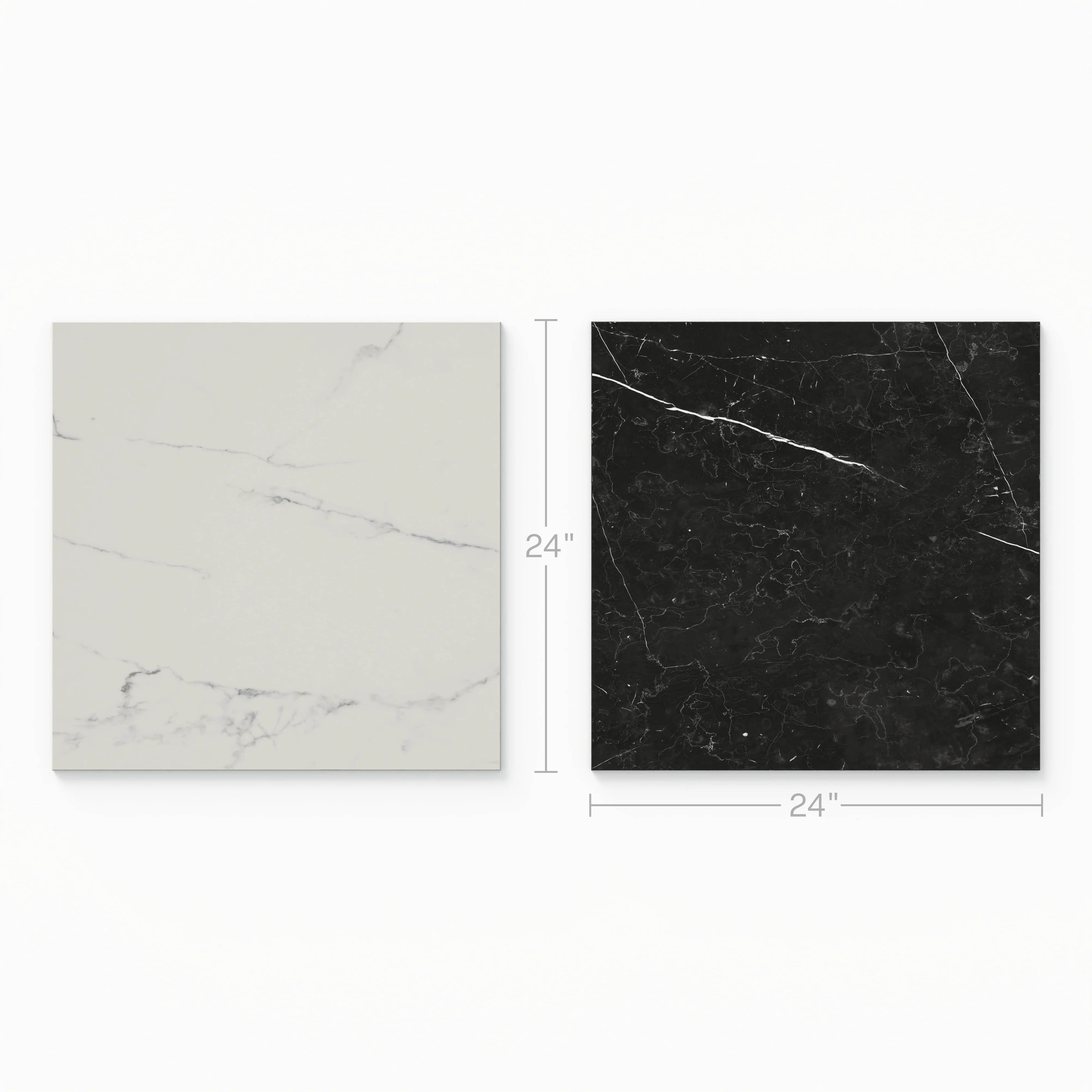 Leona 24 x 24 Checkerboard Polished Porcelain Tile in Calacatta and Nero Marquina - Image 3