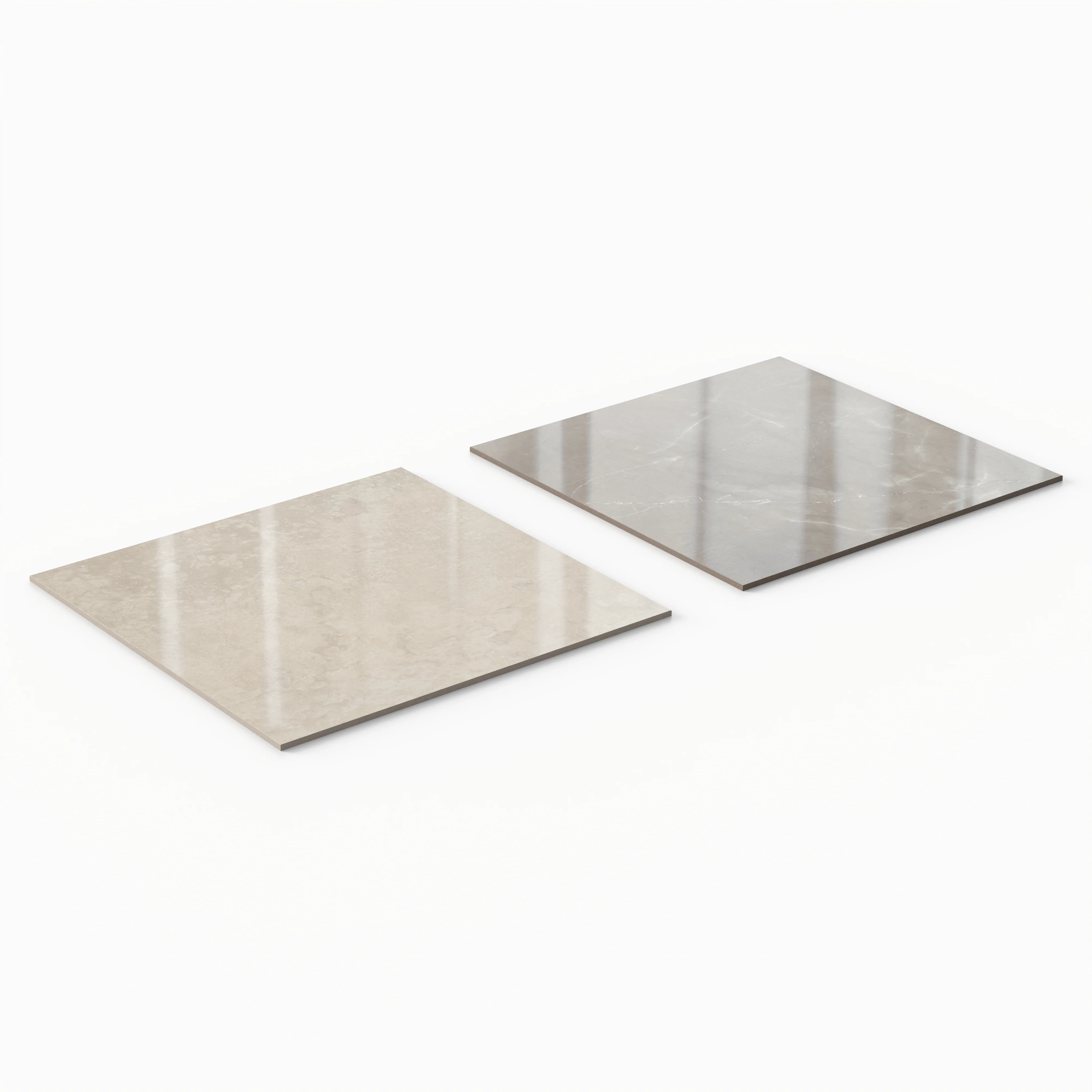 Leona 24 x 24 Checkerboard Polished Porcelain Tile in Marfil and Amani Bronze - Image 4