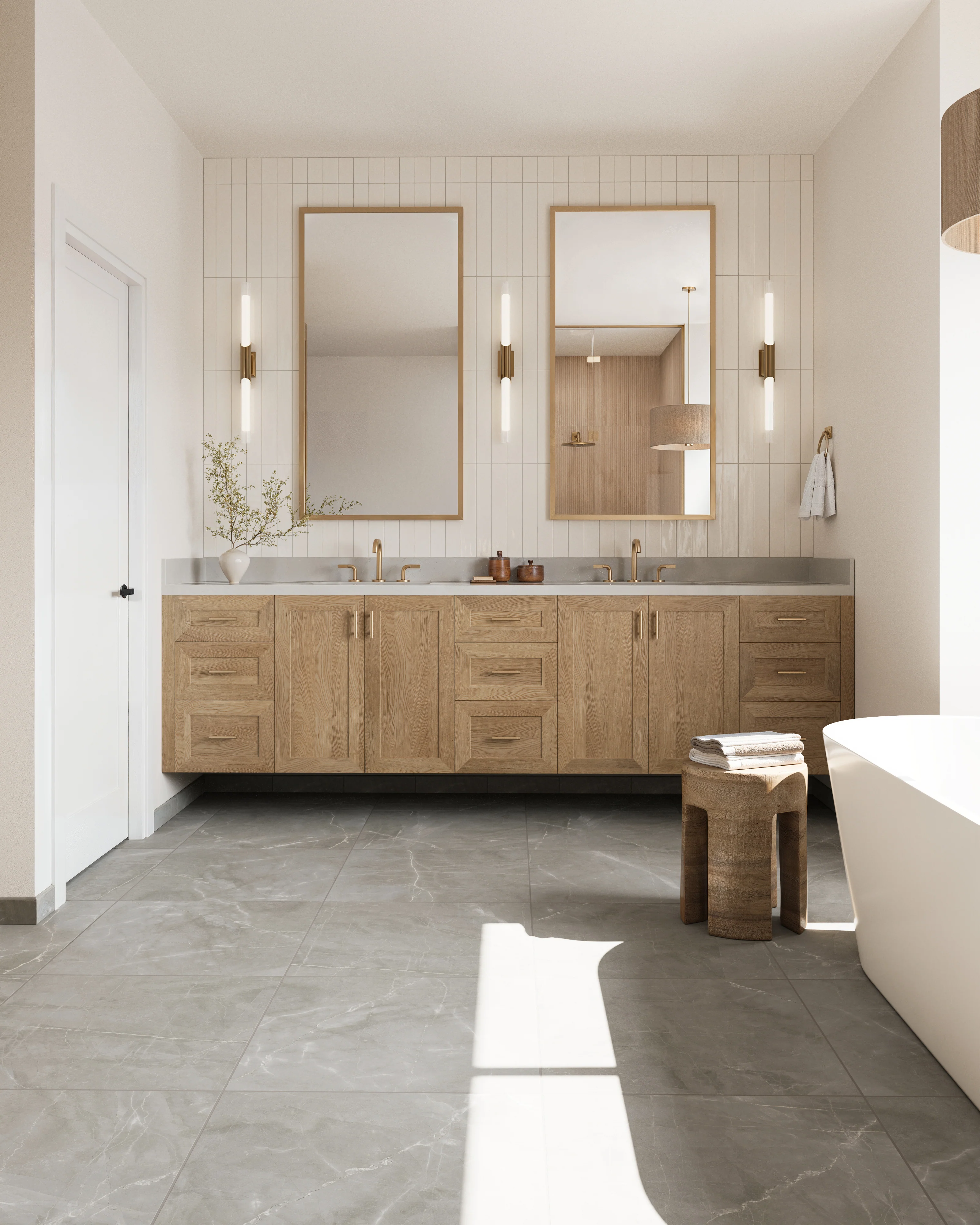 Leona 24 x 24 Matte Porcelain Tile in Amani Grey - Image 10