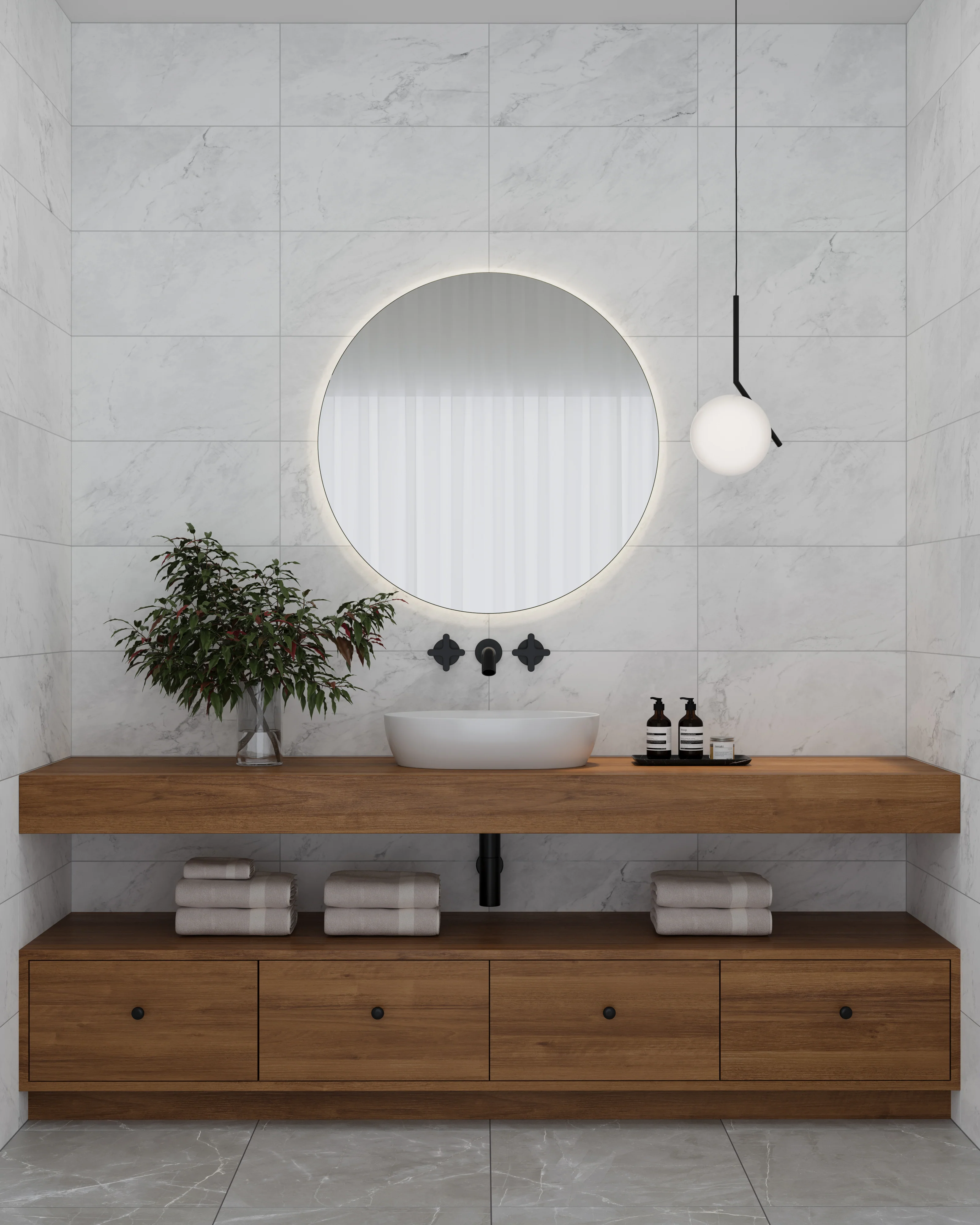 Leona 24 x 24 Matte Porcelain Tile in Amani Grey - Image 12