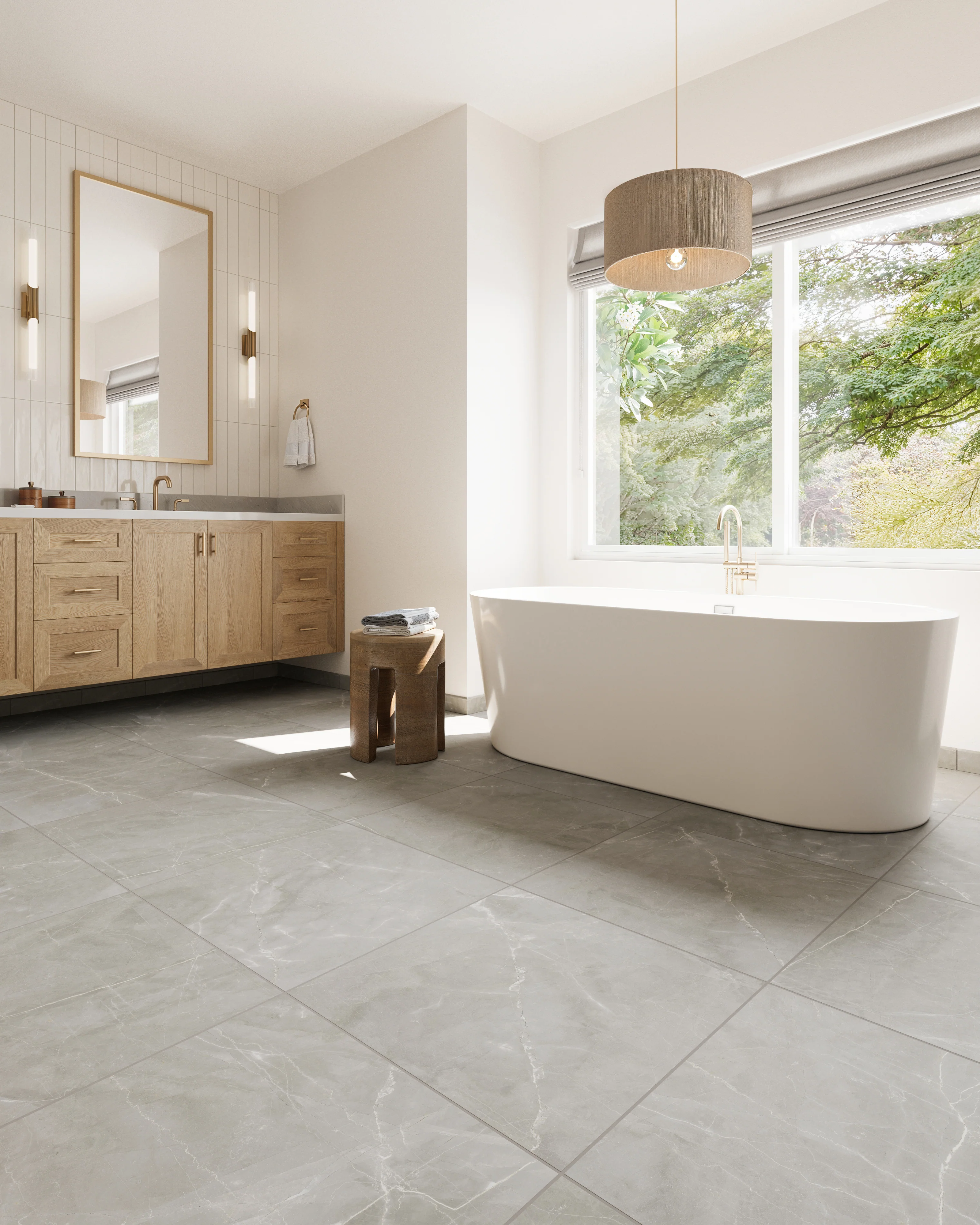Leona 24 x 24 Matte Porcelain Tile in Amani Grey - Image 9