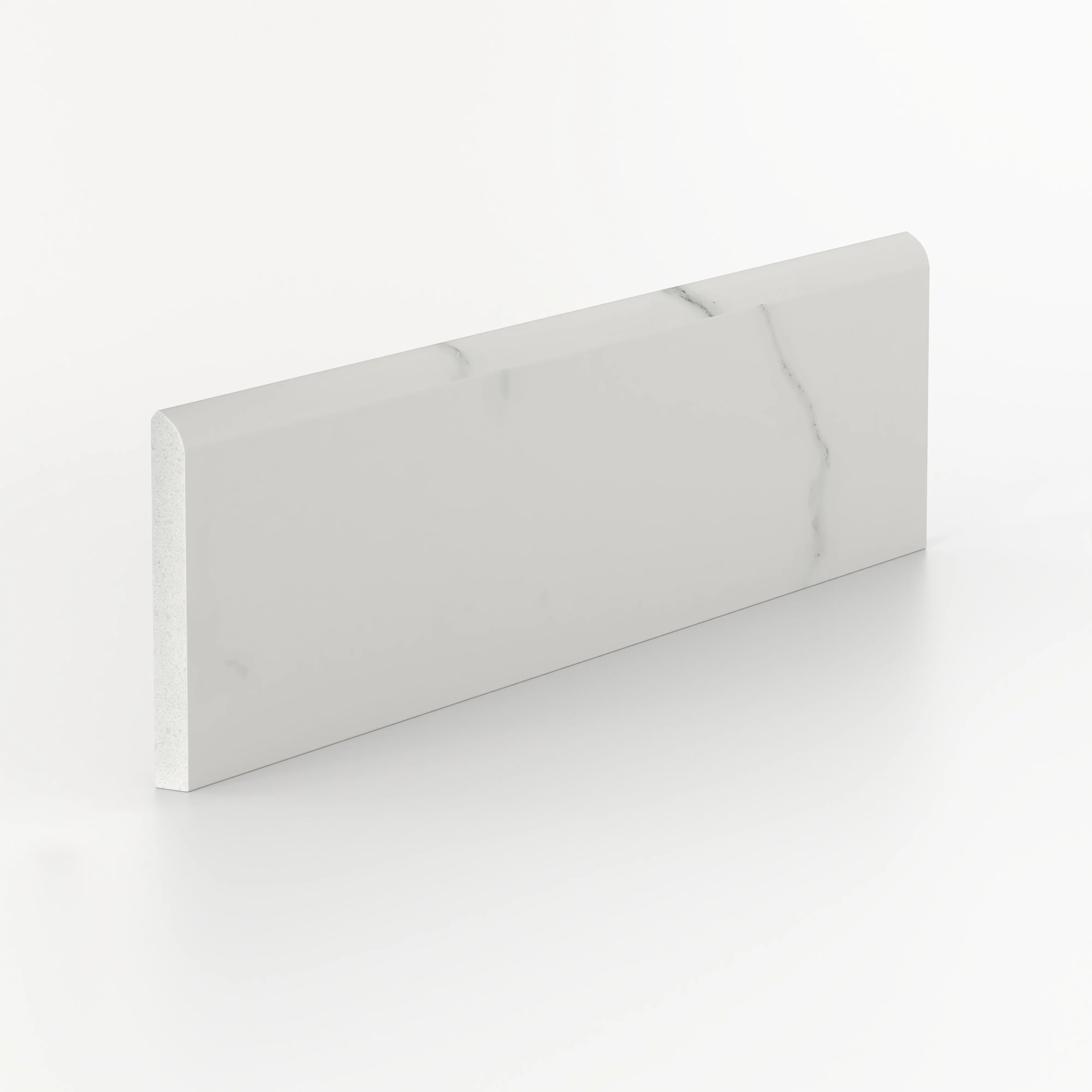 Leona 3 x 12 Matte Porcelain Bullnose Tile in Calacatta - Image 2