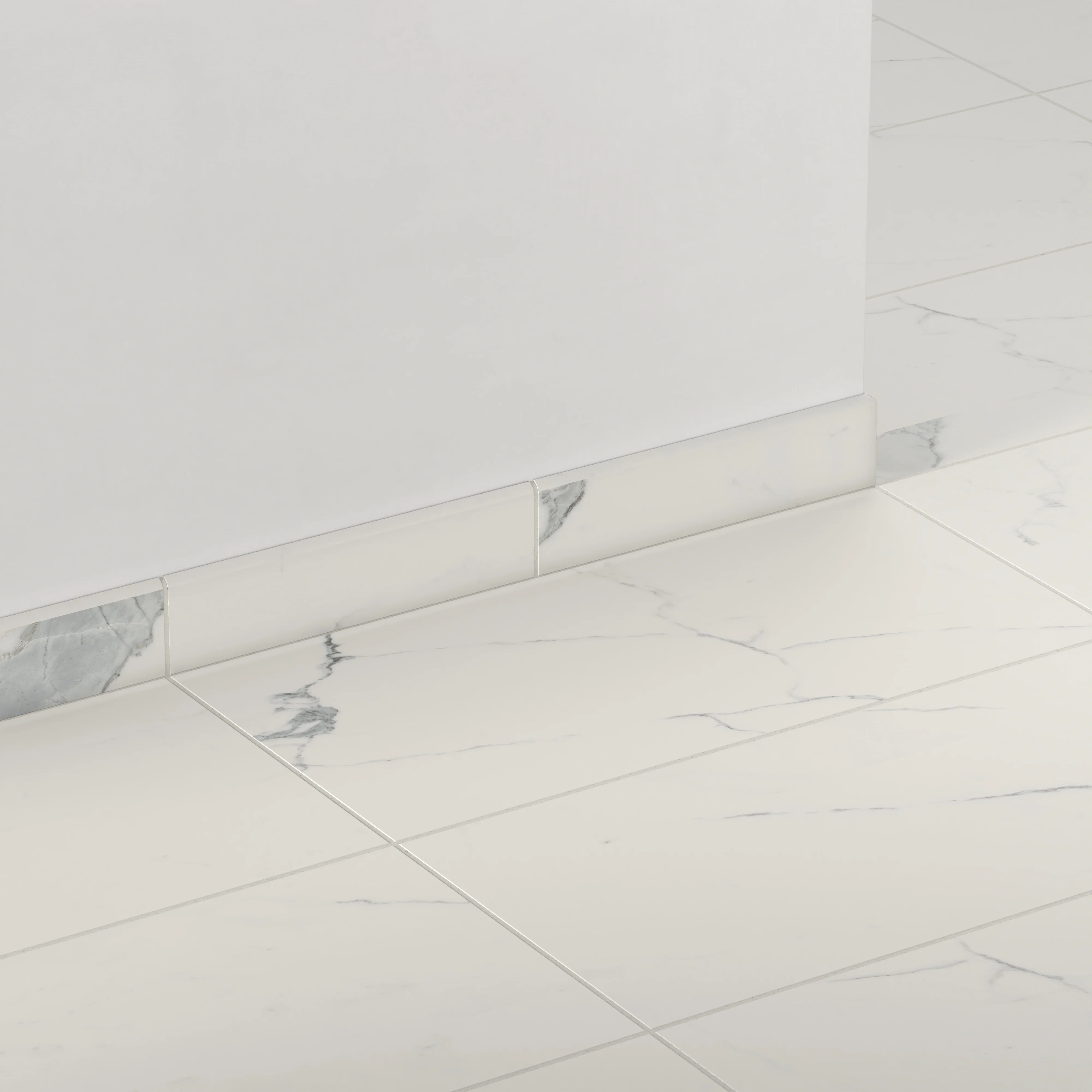 Leona 3 x 12 Matte Porcelain Bullnose Tile in Calacatta - Image 3