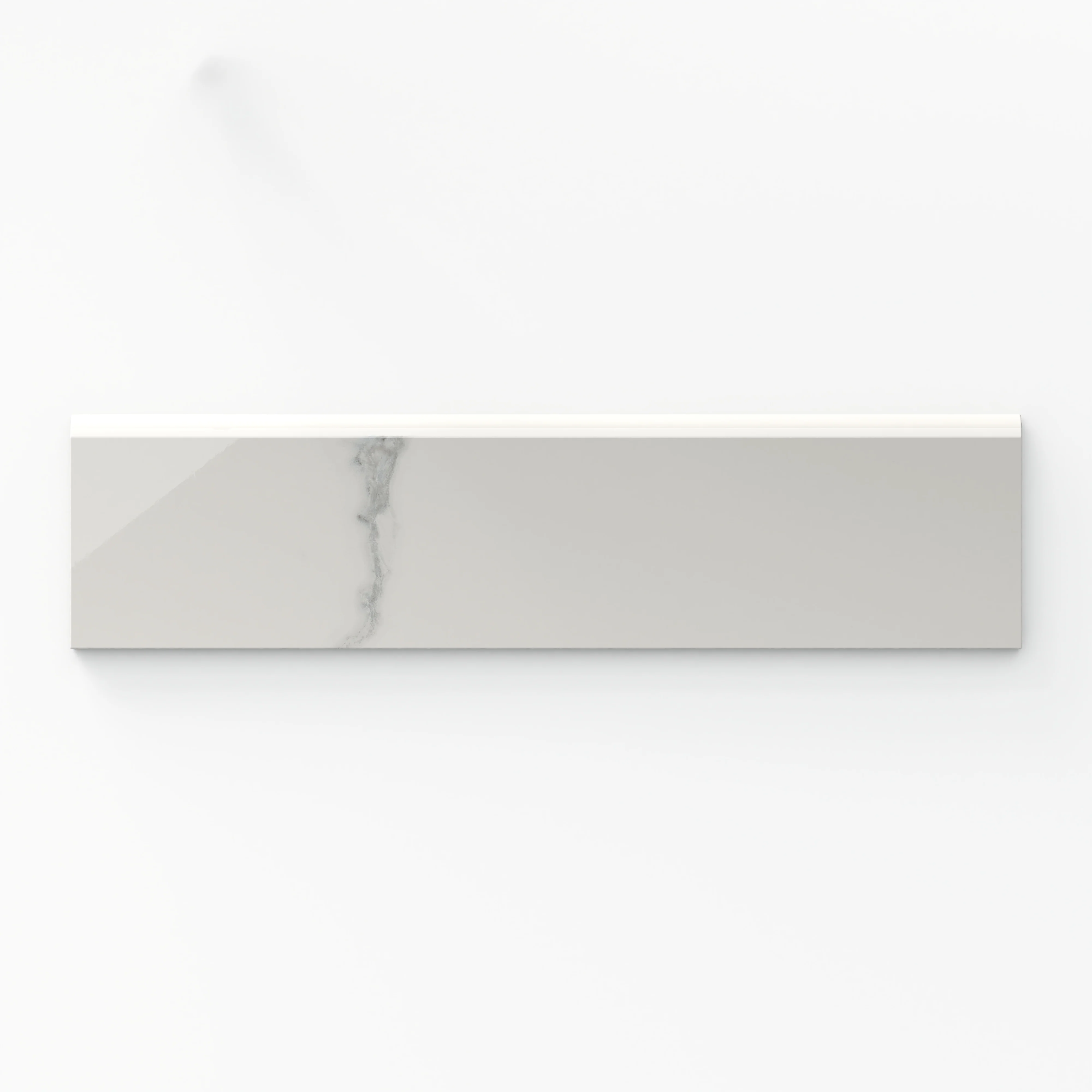 Leona 3 x 12 Polished Porcelain Bullnose Tile in Calacatta