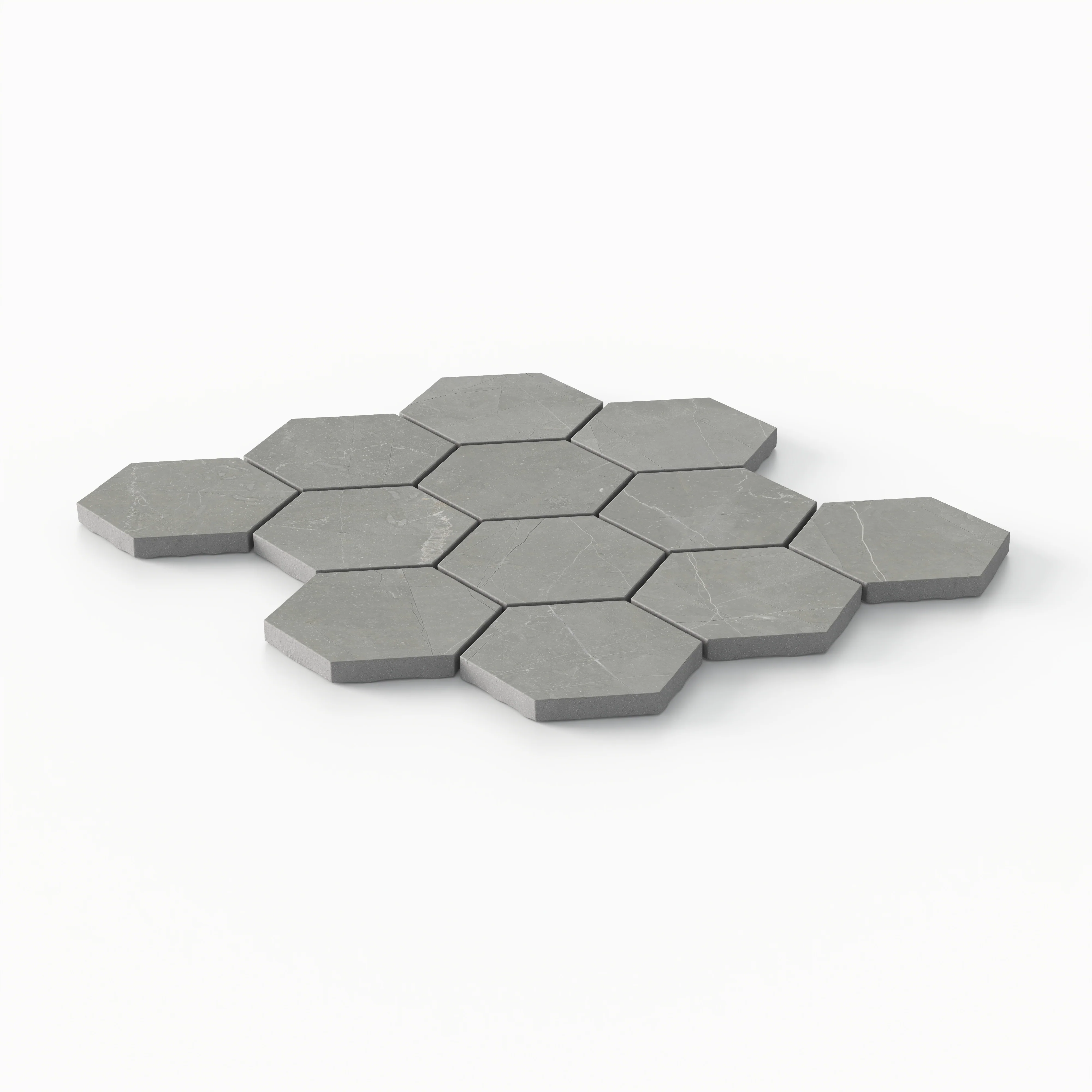Leona 3 x 3 Matte Porcelain Hexagon Mosaic Tile in Amani Grey - Image 3
