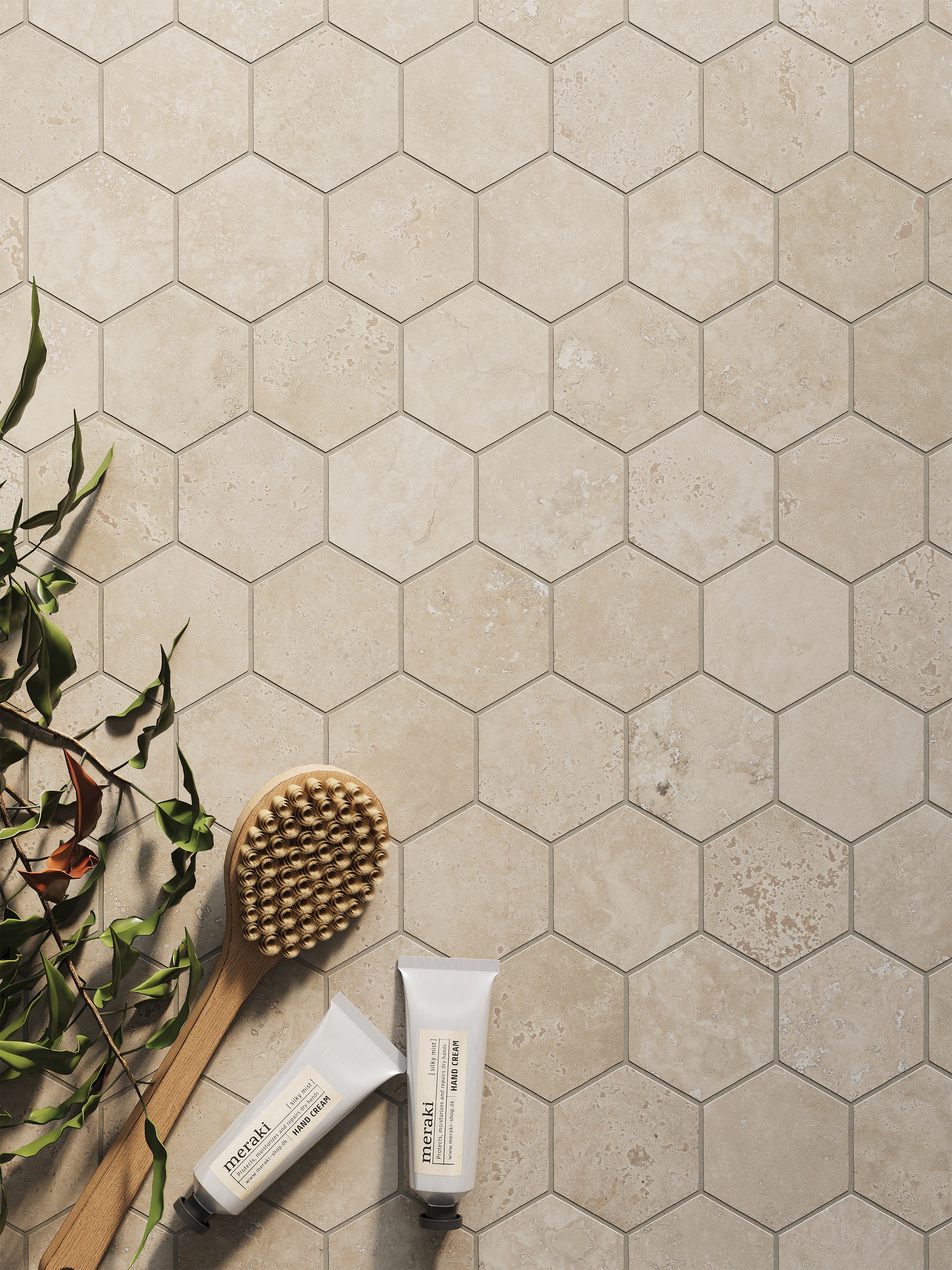 Leona 3 x 3 Matte Porcelain Hexagon Mosaic Tile in Marfil - Image 8
