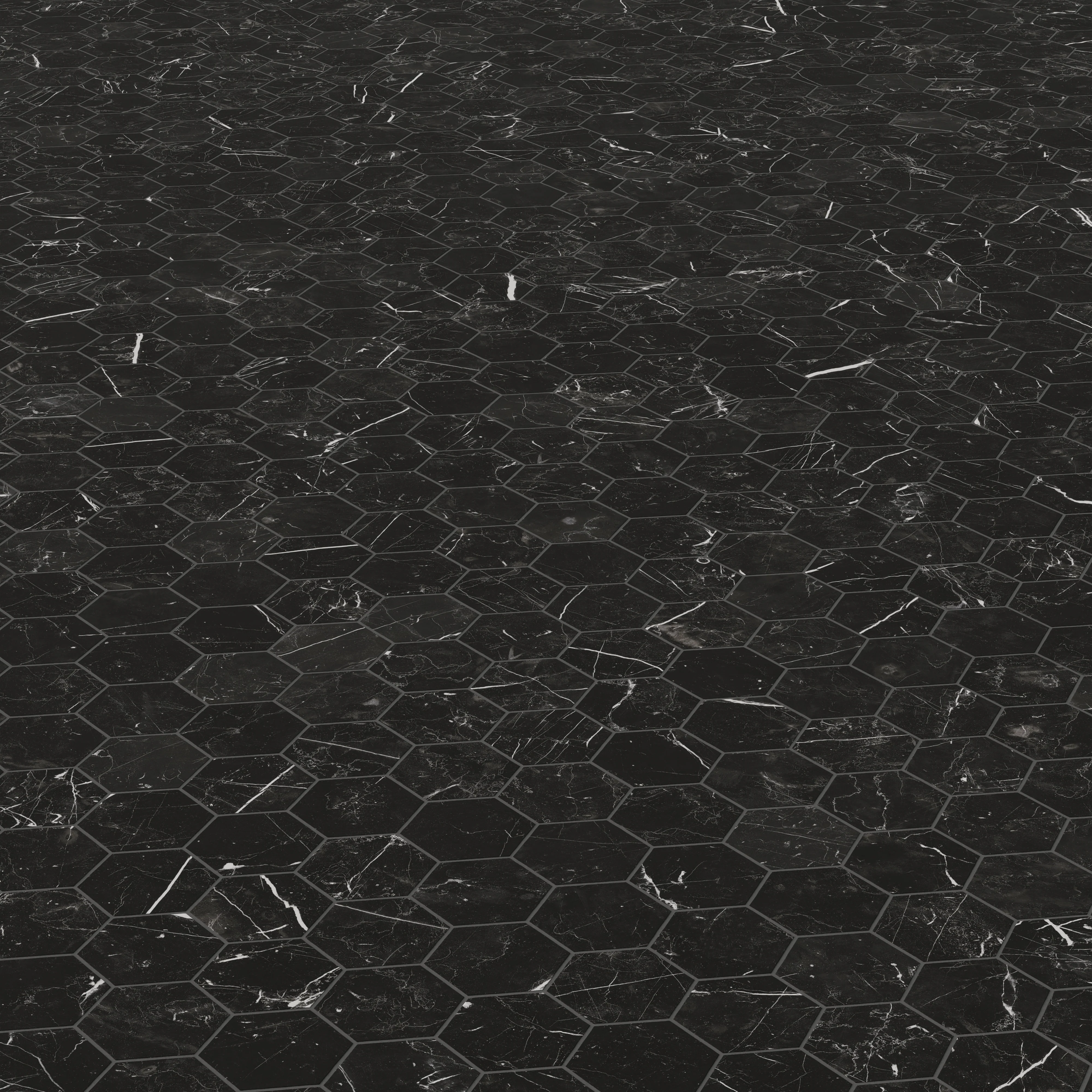 Leona 3 x 3 Matte Porcelain Hexagon Mosaic Tile in Nero Marquina - Image 4