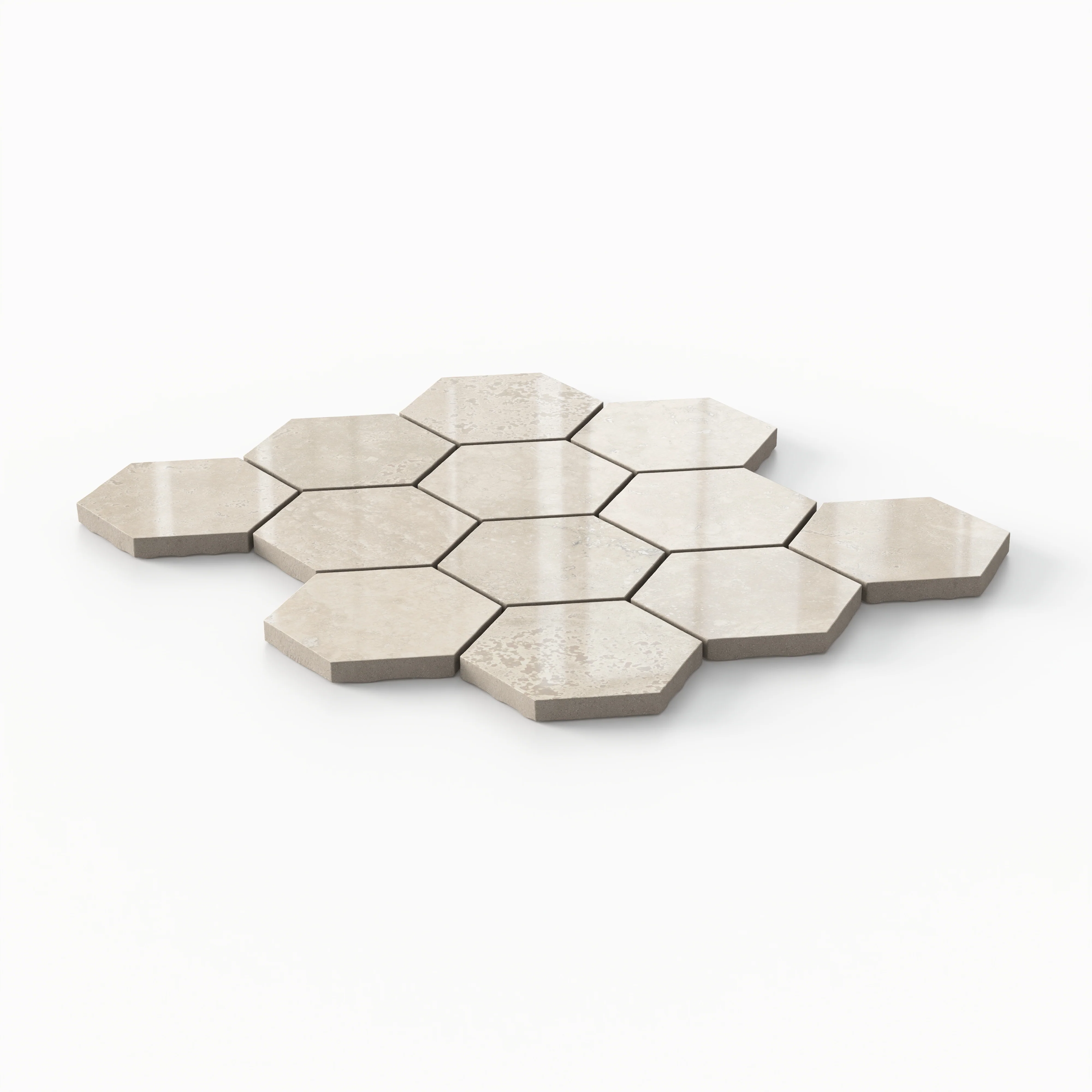 Leona 3 x 3 Polished Porcelain Hexagon Mosaic Tile in Marfil - Image 2
