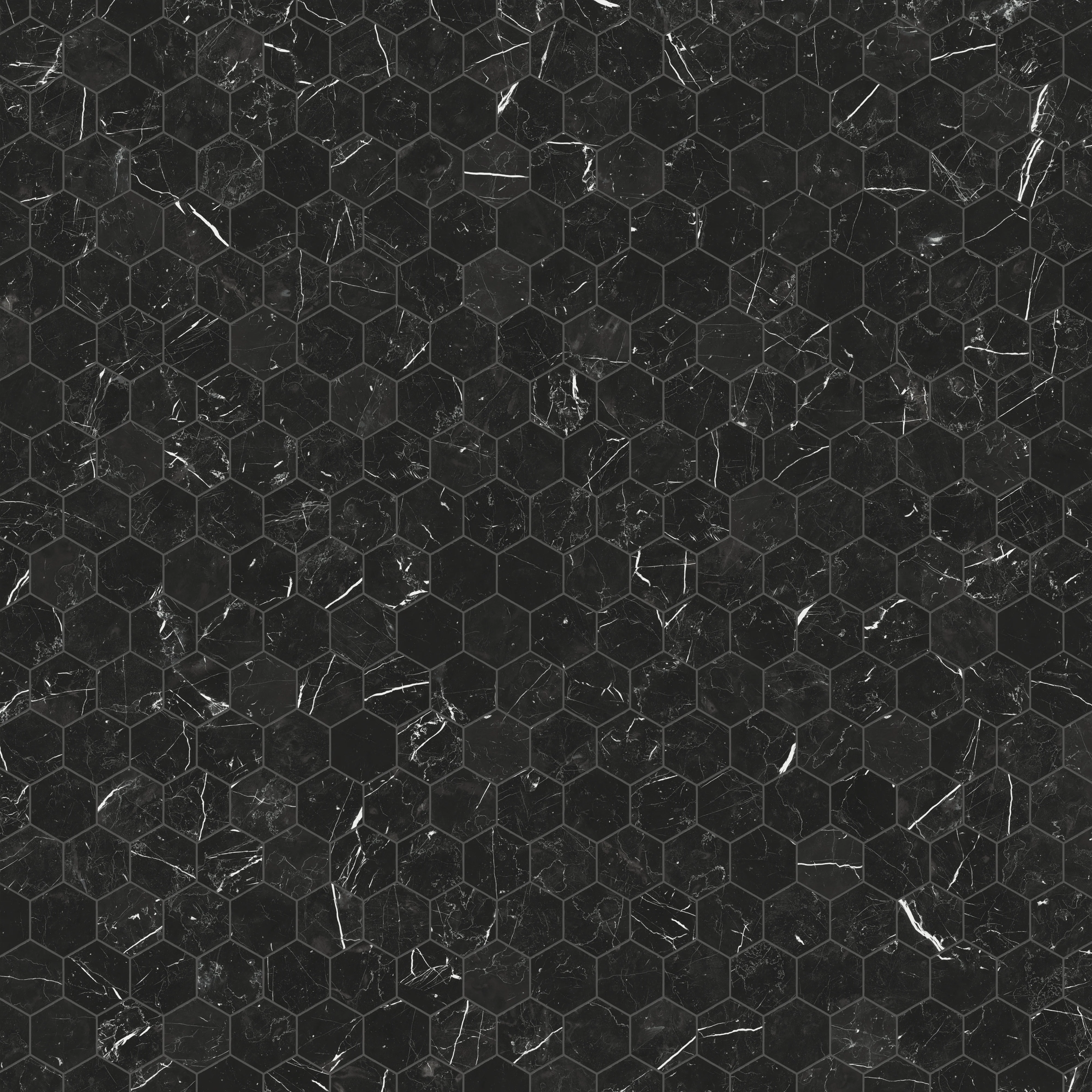 Leona 3 x 3 Polished Porcelain Hexagon Mosaic Tile in Nero Marquina - Image 4