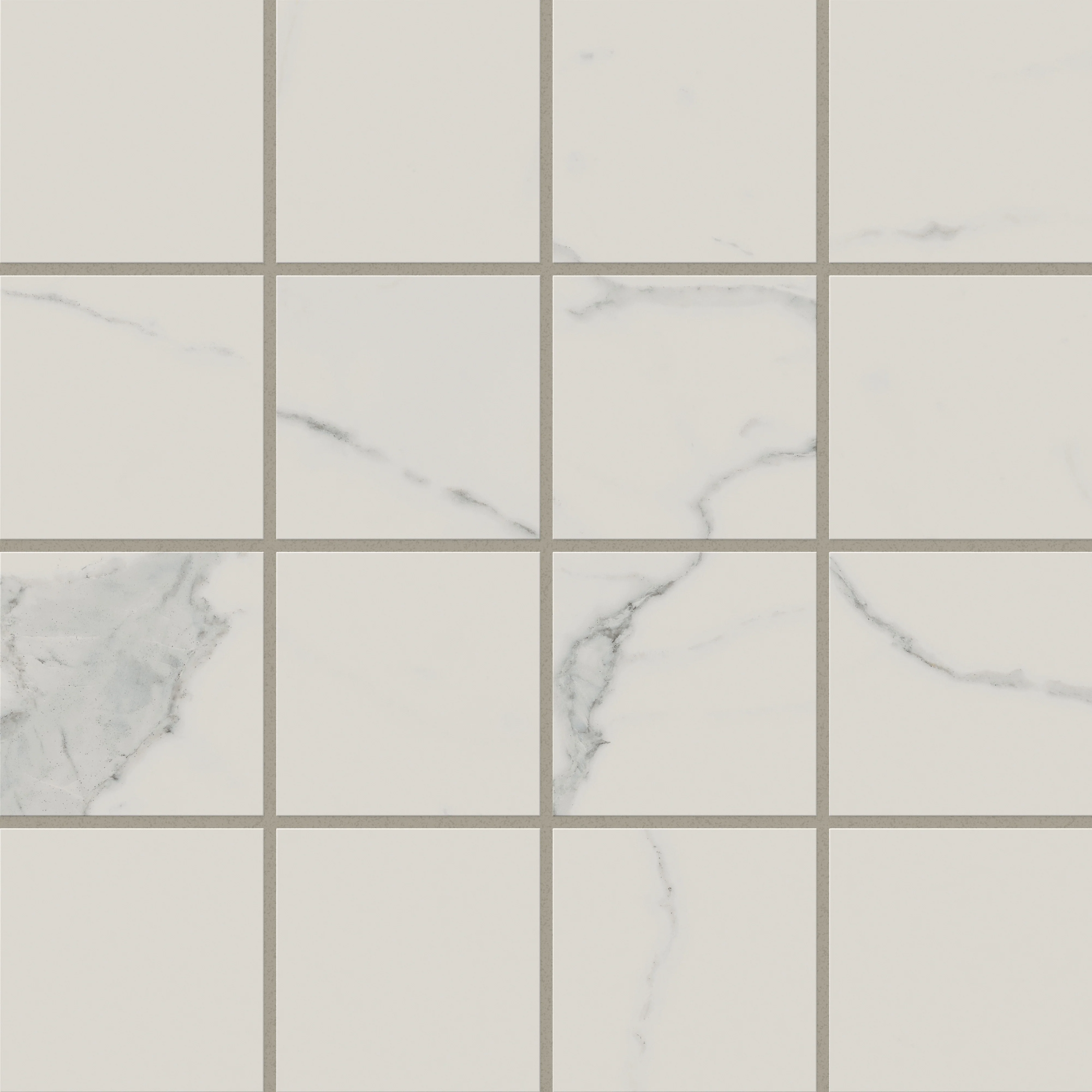 Leona 4 x 4 Matte Porcelain Mosaic Tile in Calacatta