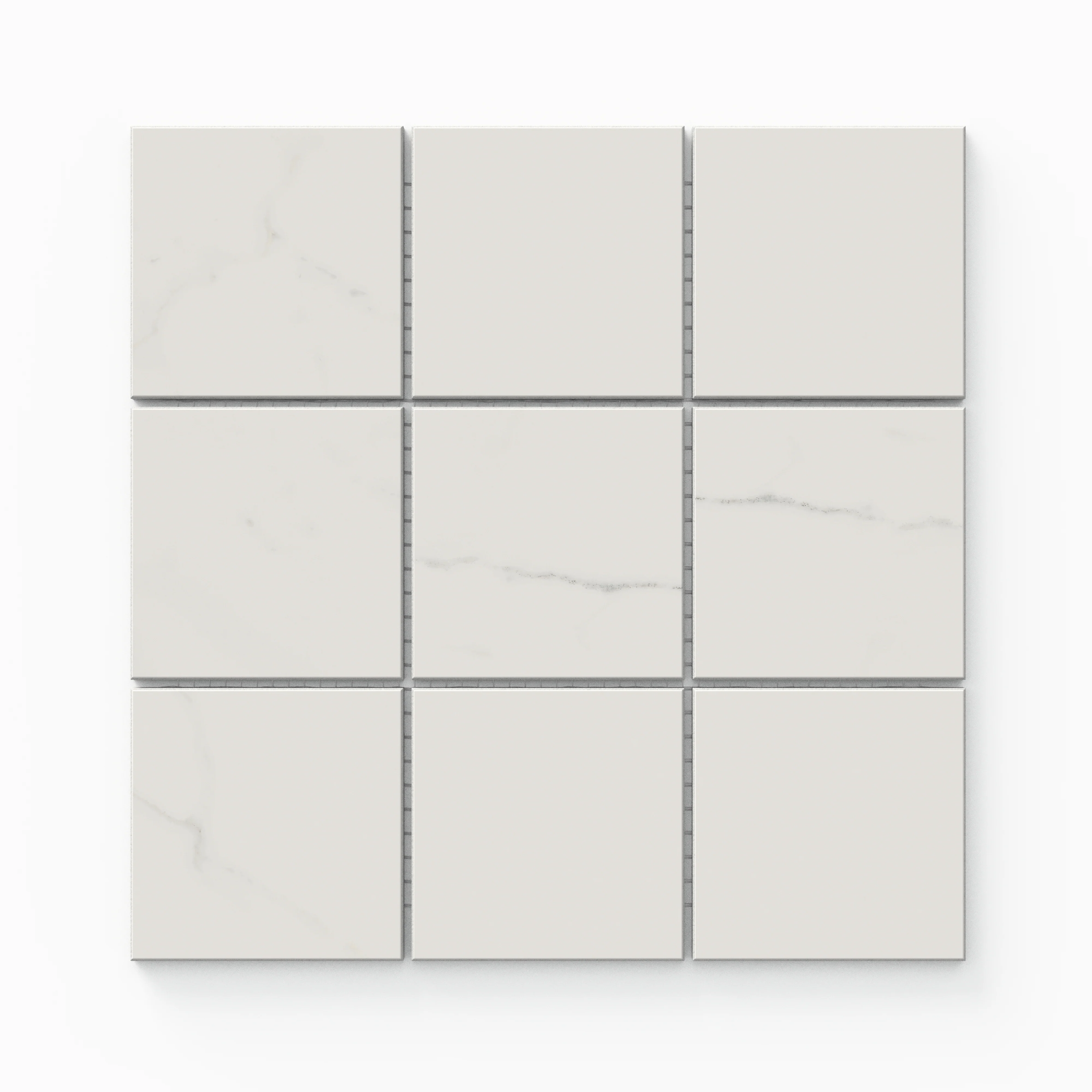 Leona 4 x 4 Matte Porcelain Mosaic Tile in Calacatta - Image 2