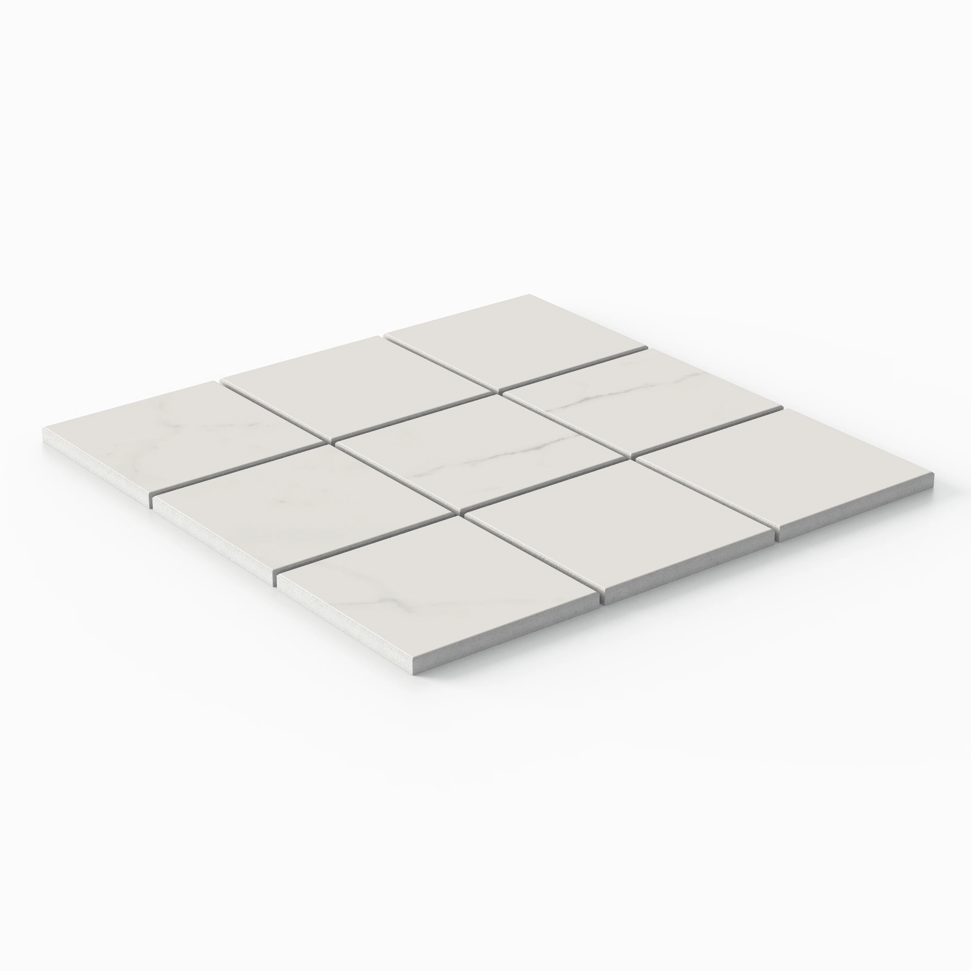 Leona 4 x 4 Matte Porcelain Mosaic Tile in Calacatta - Image 3