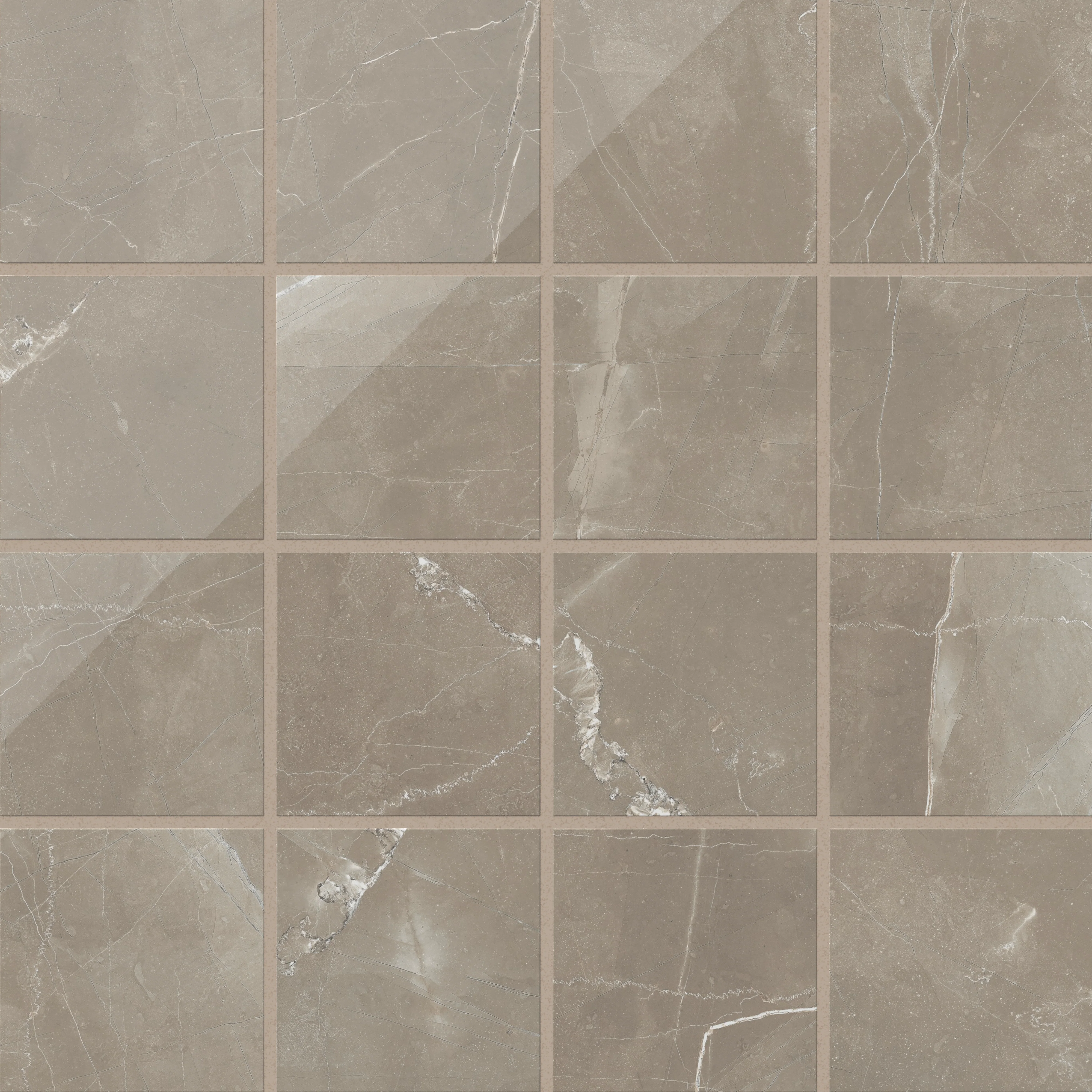 Leona 4 x 4 Polished Porcelain Mosaic Tile in Amani Bronze