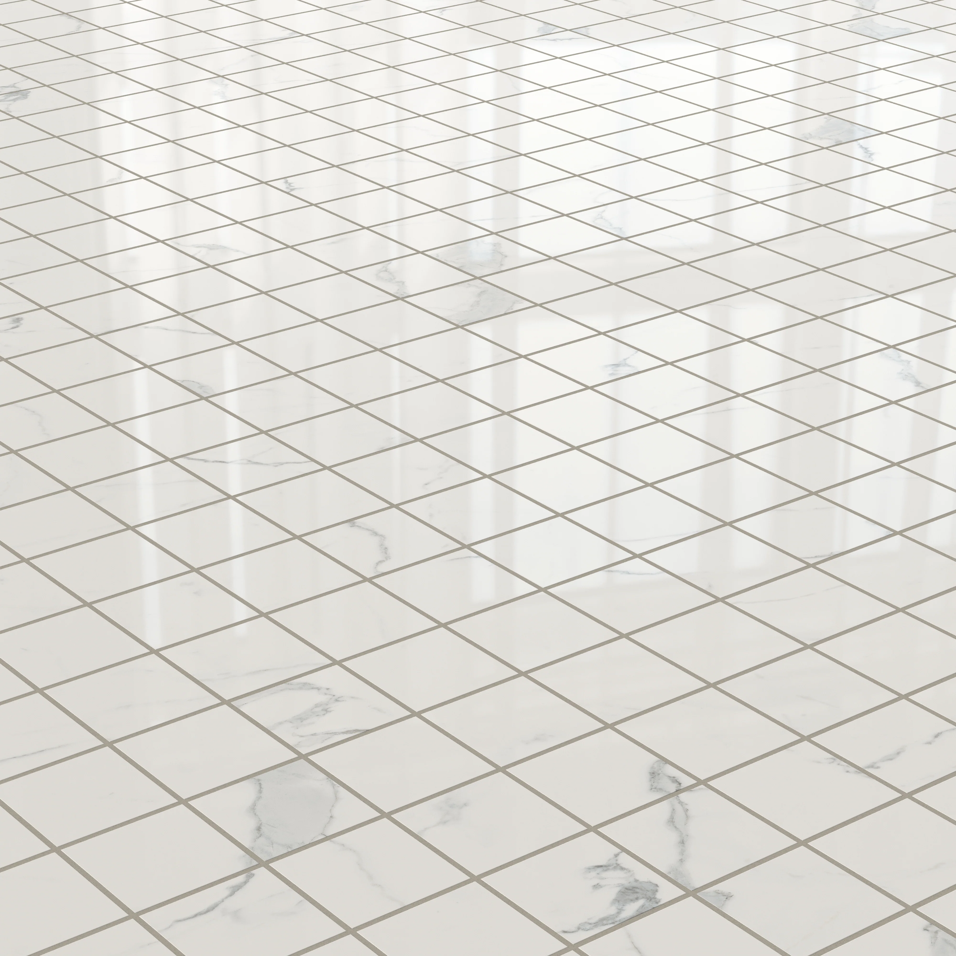 Leona 4 x 4 Polished Porcelain Mosaic Tile in Calacatta - Image 4