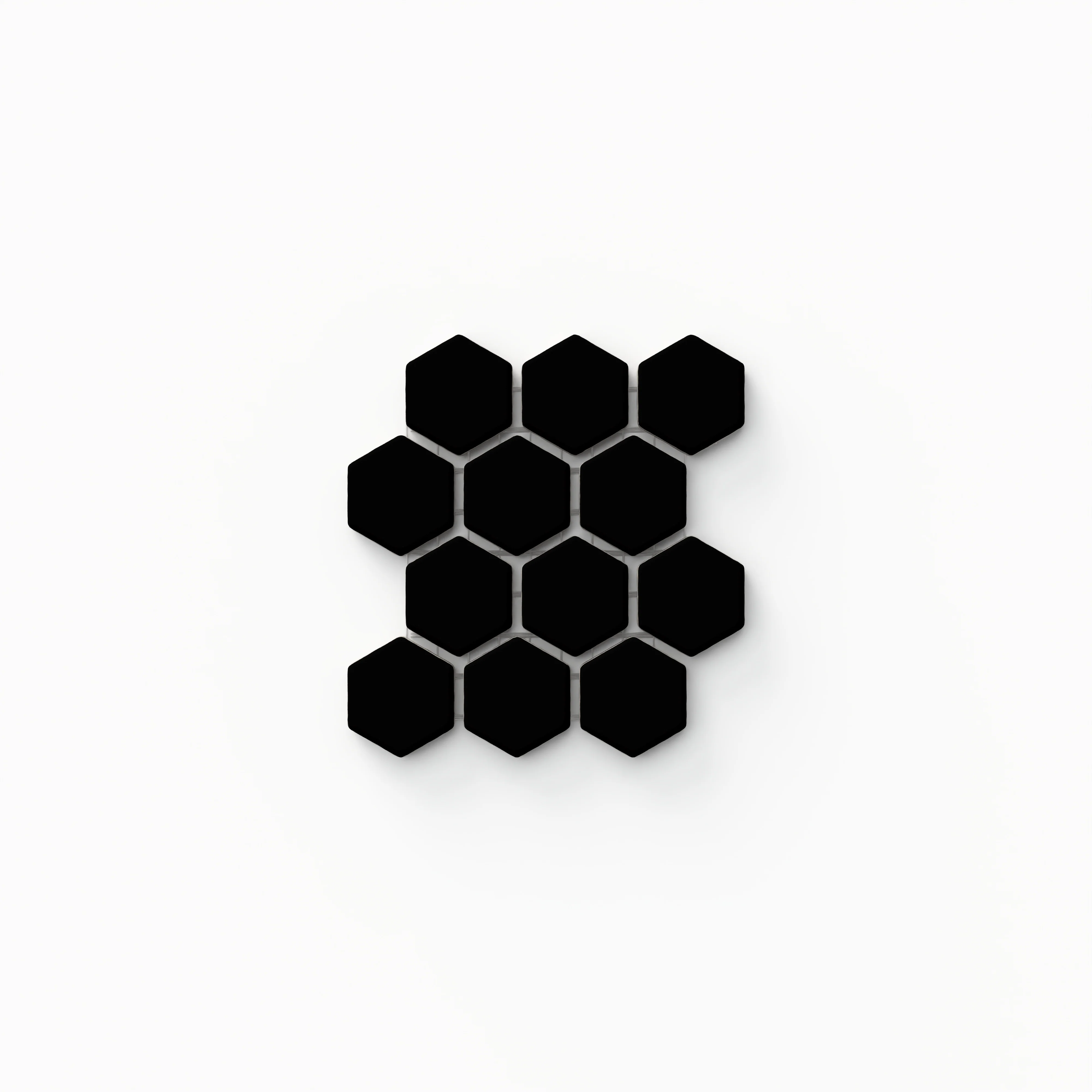 Levi 4 x 4 Matte Porcelain 1x1 Hexagon Mosaic in Black Sample