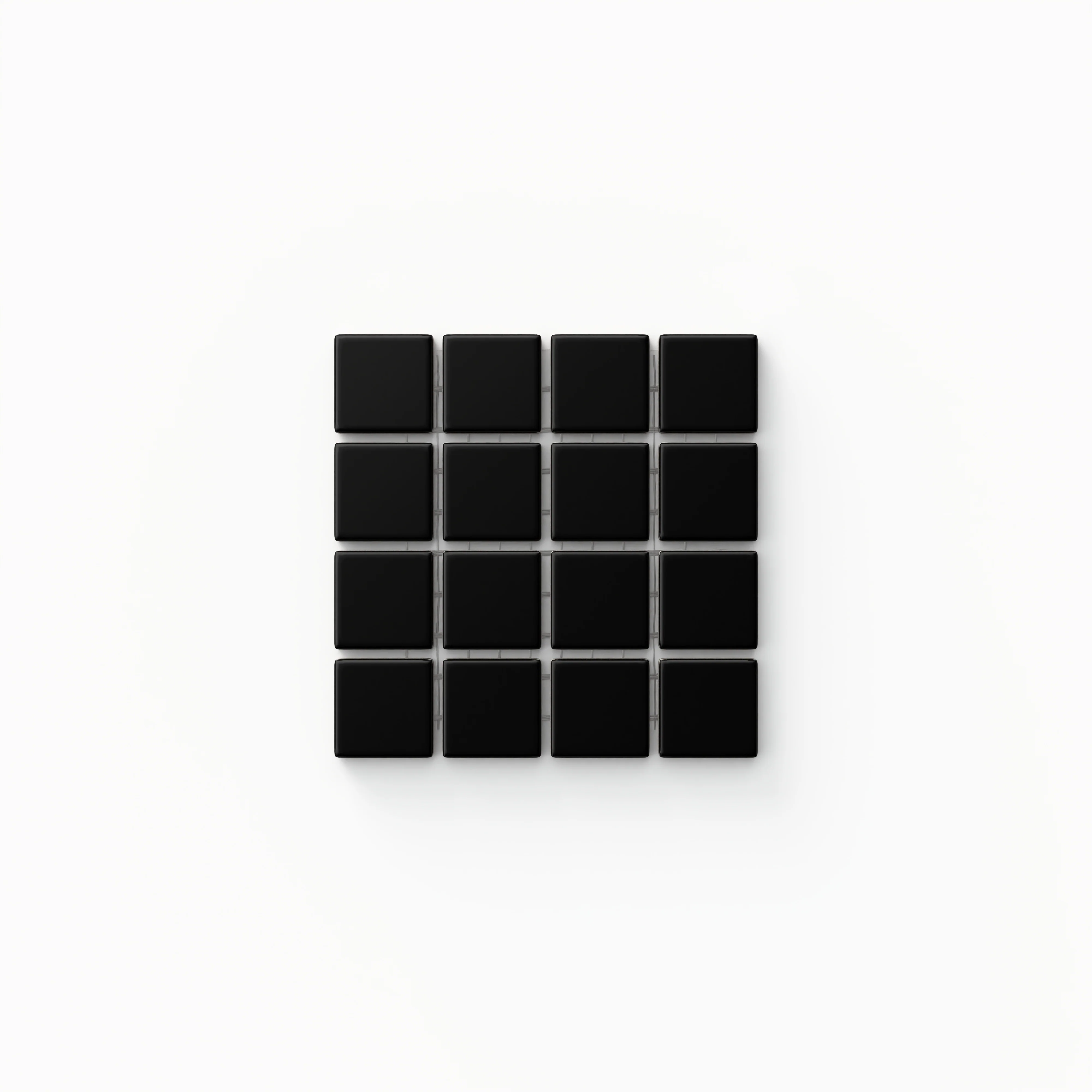 Levi 4 x 4 Matte Porcelain 1x1 Square Mosaic in Black Sample