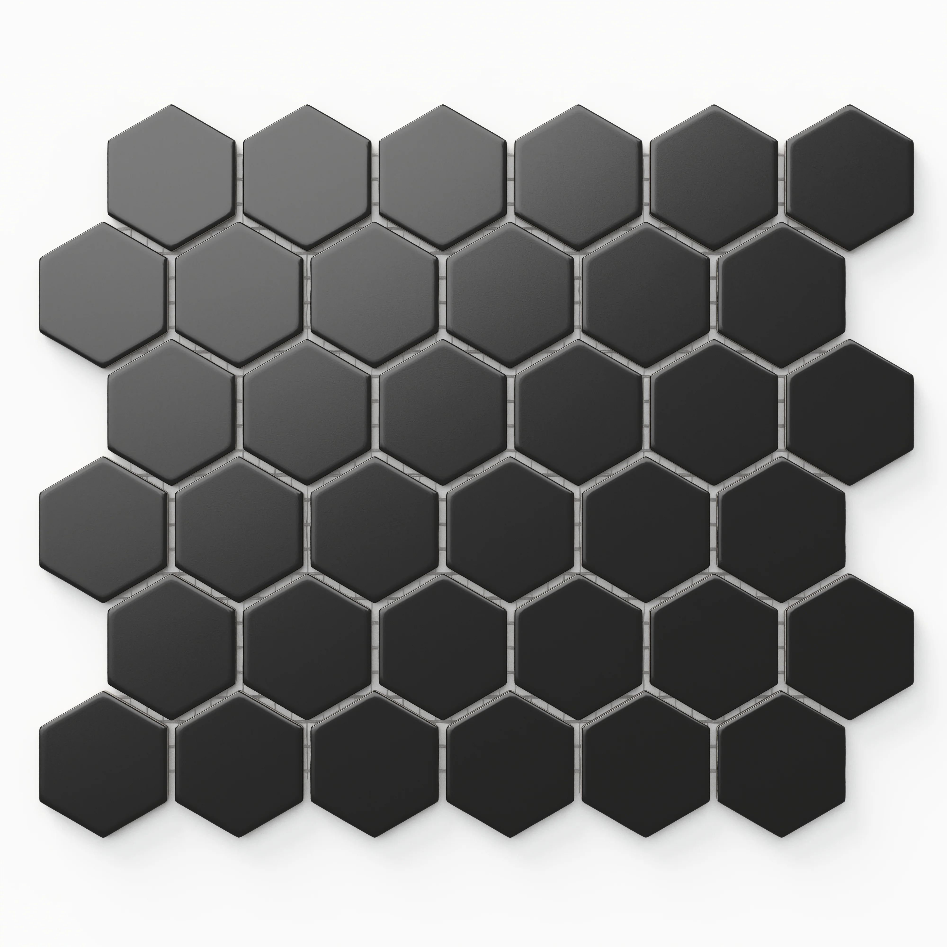Levi 12 x 12 Matte Porcelain 2 x 2 Hexagon Mosaic Tile in Black