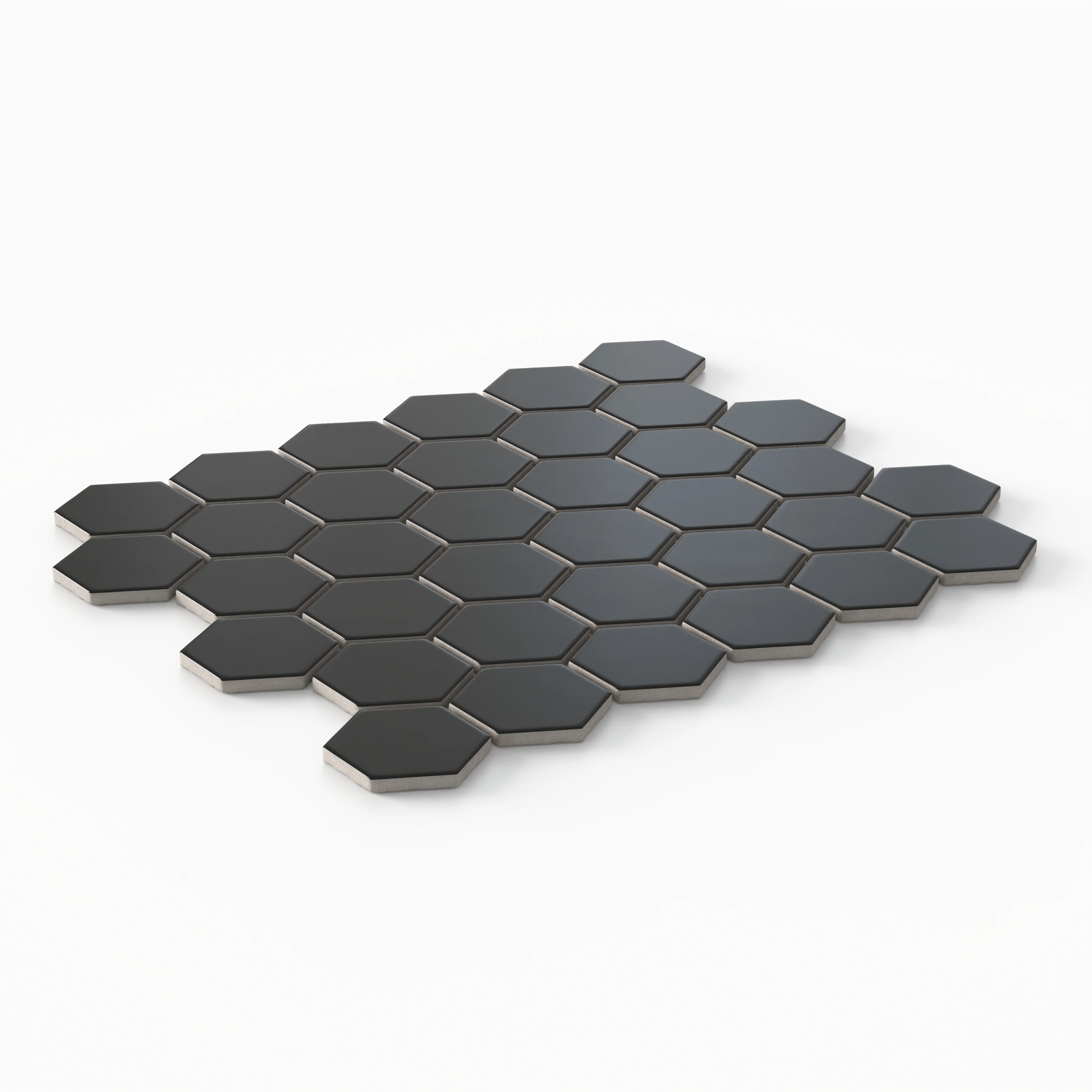 Levi 12 x 12 Matte Porcelain 2 x 2 Hexagon Mosaic Tile in Black - Image 2