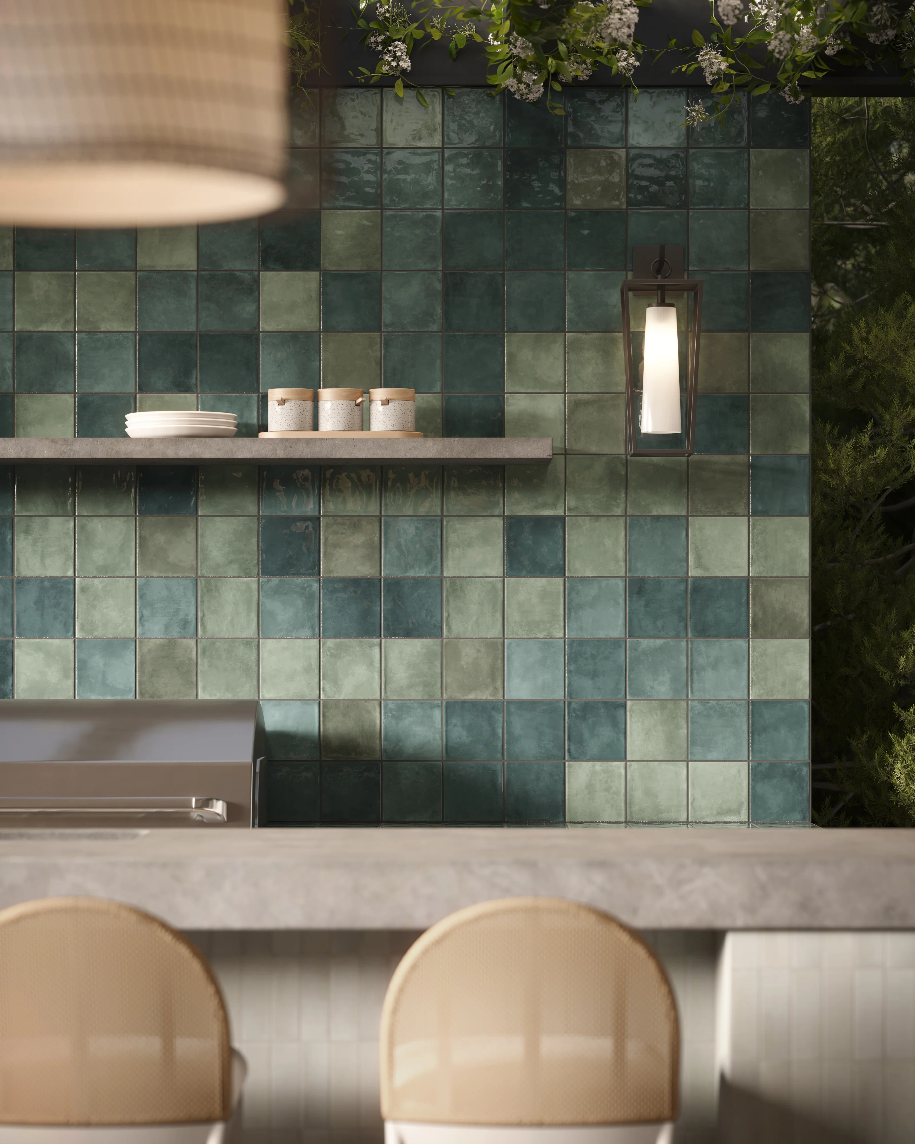 Lilah 6 x 6 Glossy Ceramic Tile in Opal - Image 3