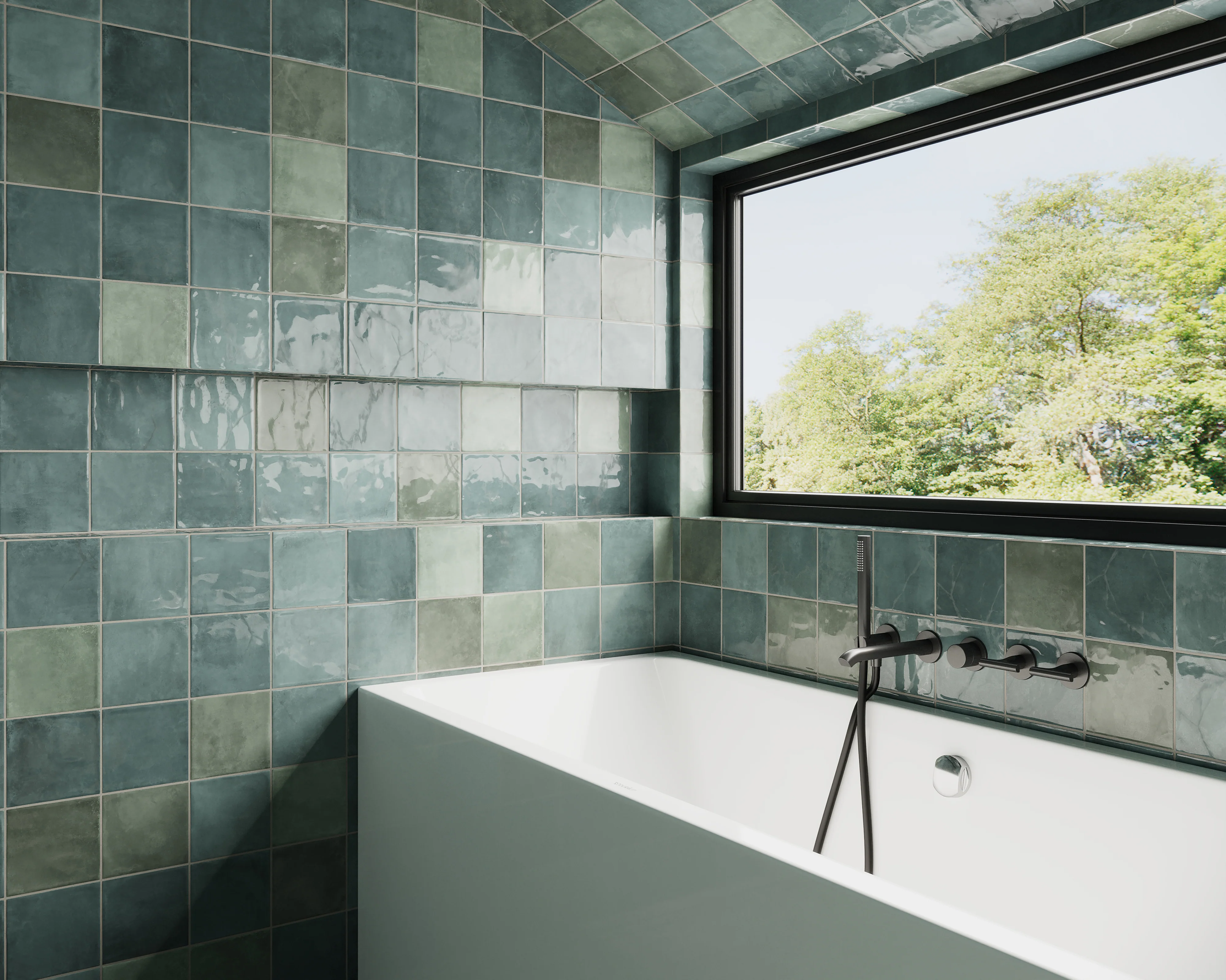 Lilah 6 x 6 Glossy Ceramic Tile in Opal - Image 4