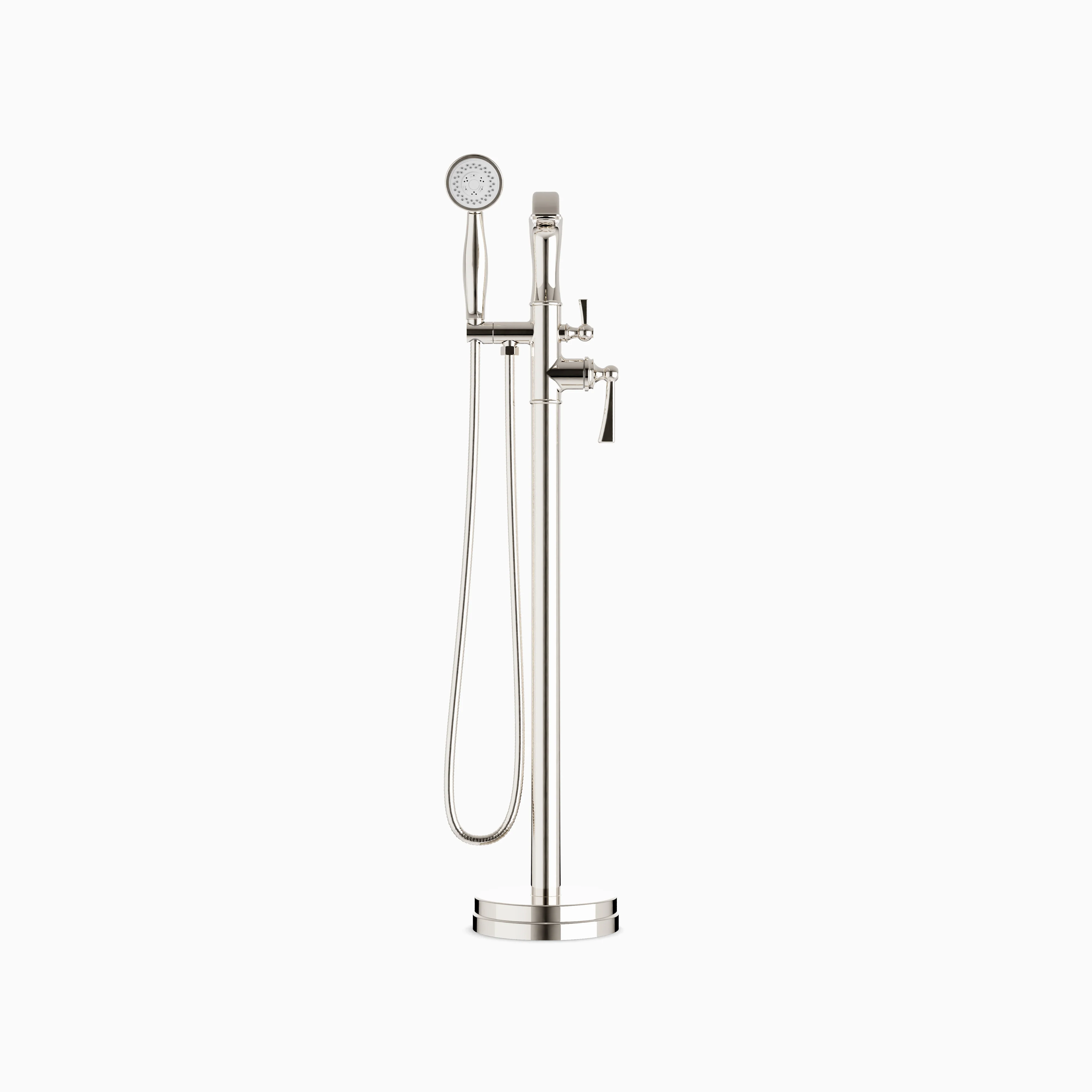 Linden Floor Mount Tub Filler Trim Kit with Hand Shower in Polished Nickel - Image 2