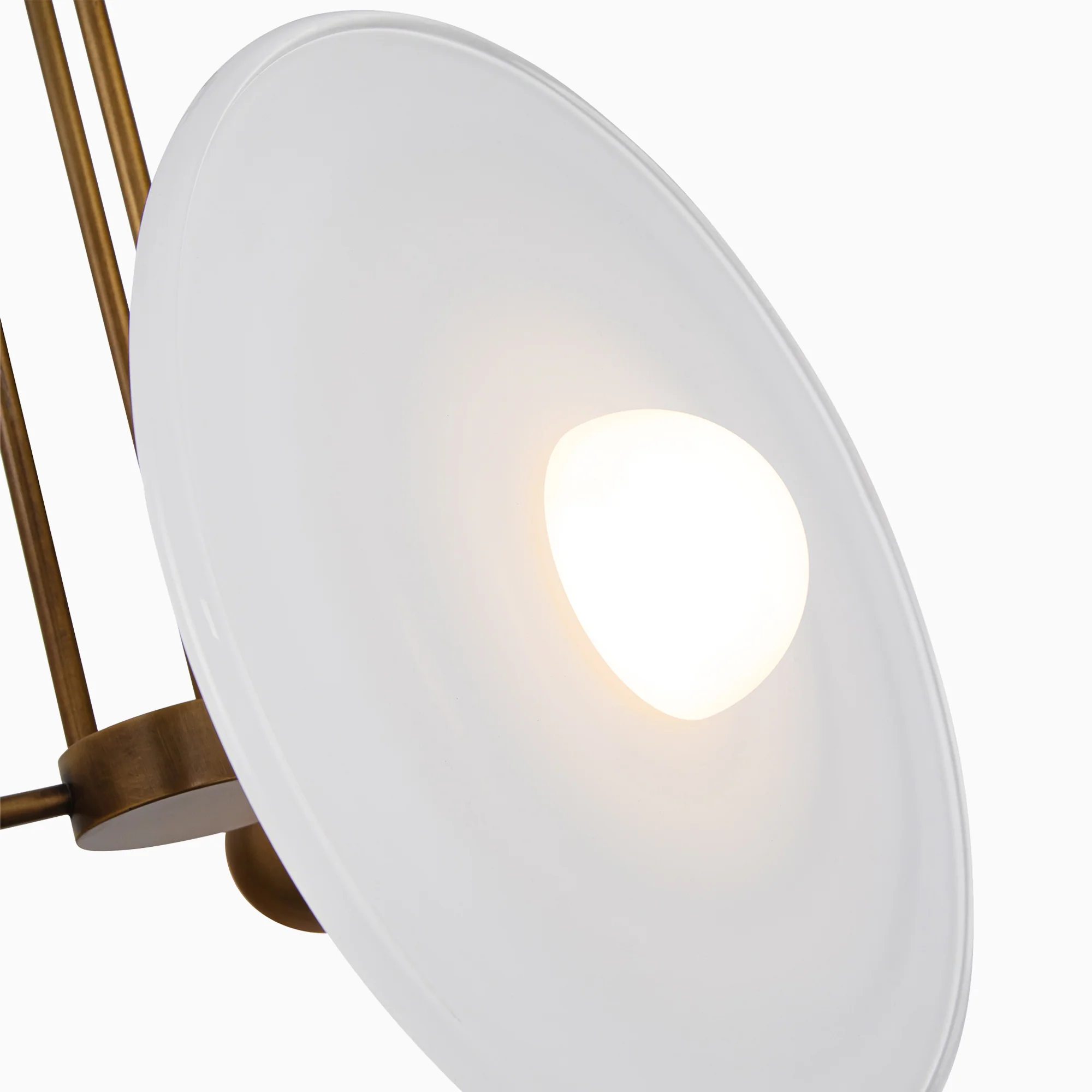 Lumira 18" LED Pendant in Vintage Brass/Glossy Opal - Image 3