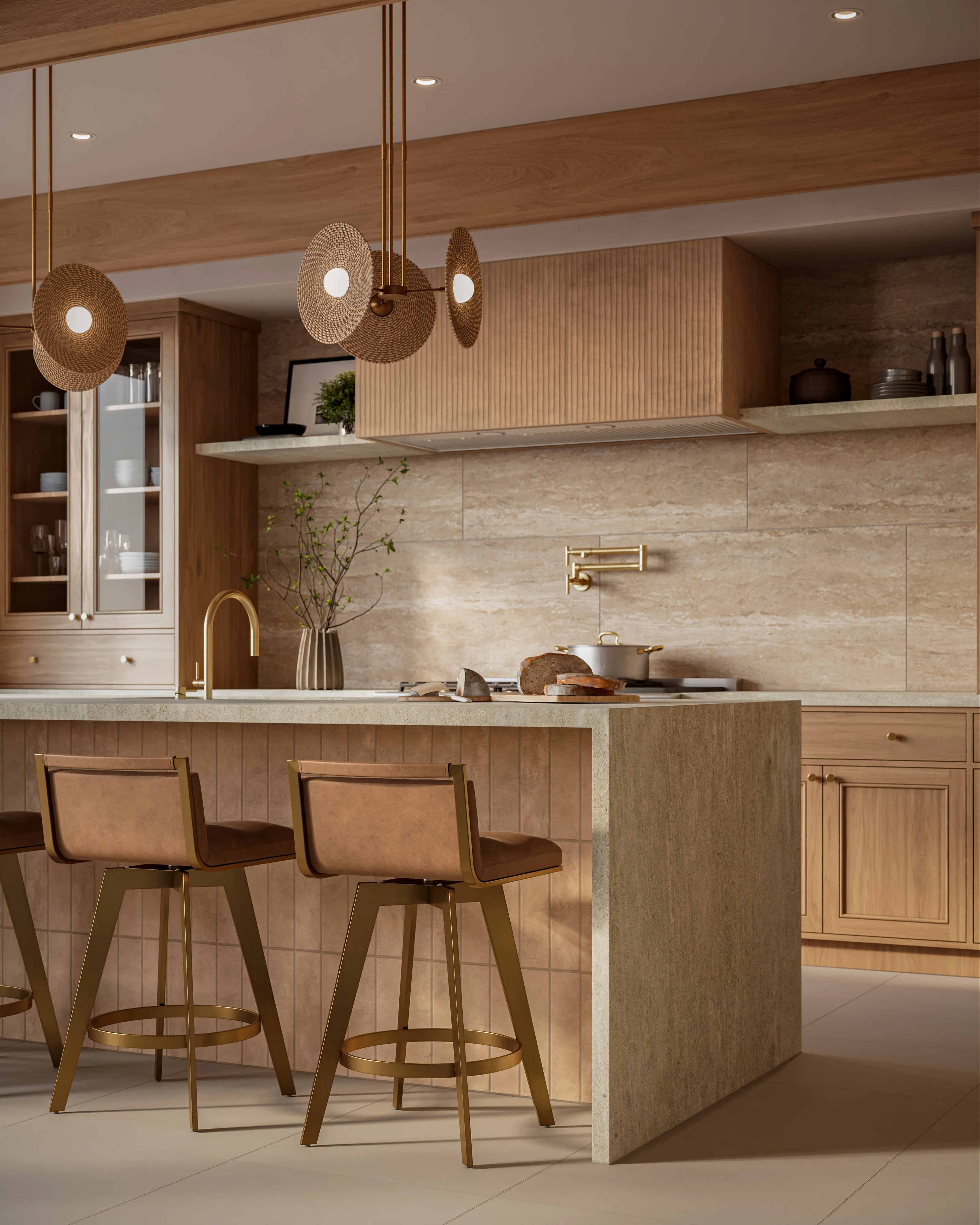 Lumira 18" LED Pendant in Vintage Brass/Woven - Image 5