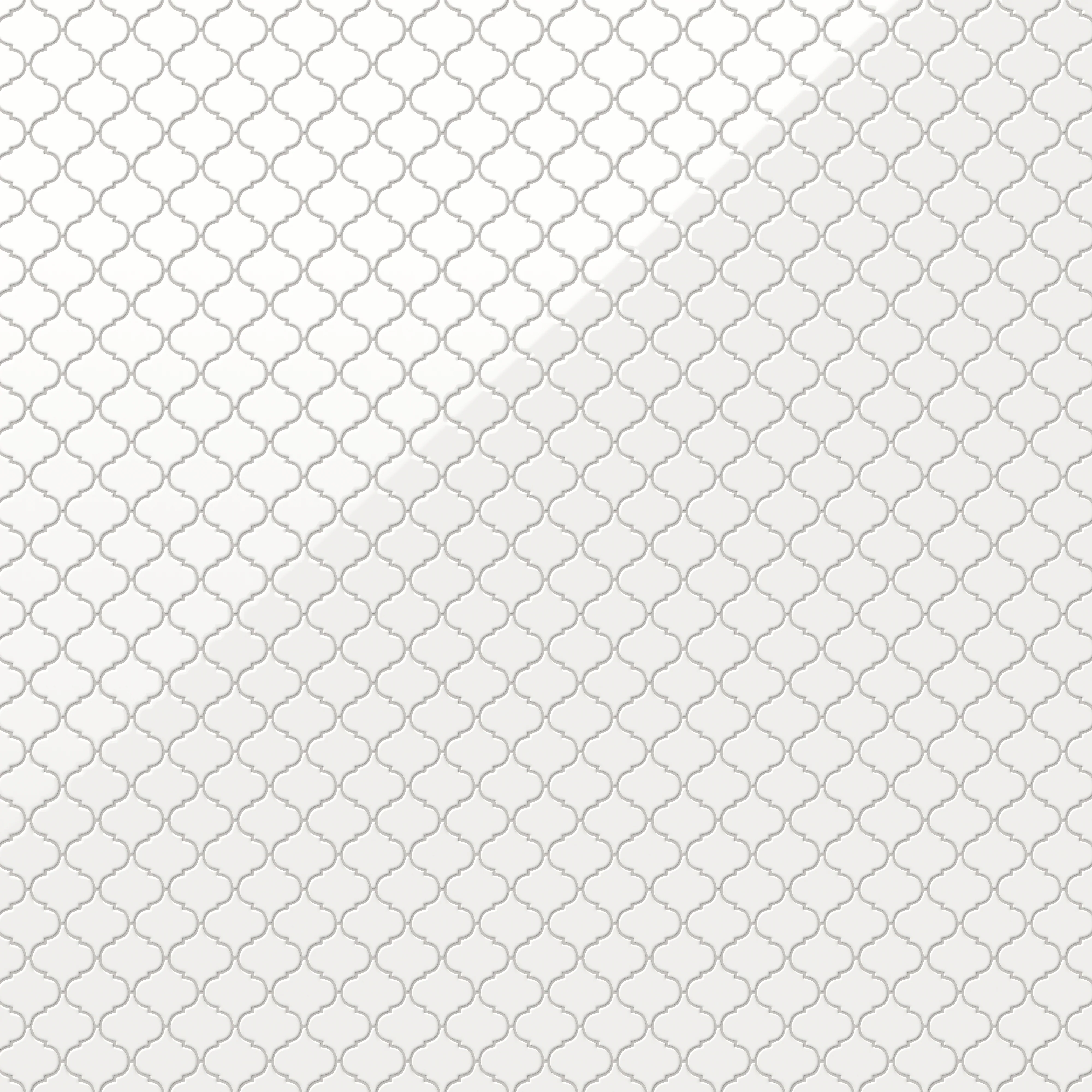 Mabel 12 x 12 Glossy Porcelain Lantern Mosaic Tile in White - Image 4