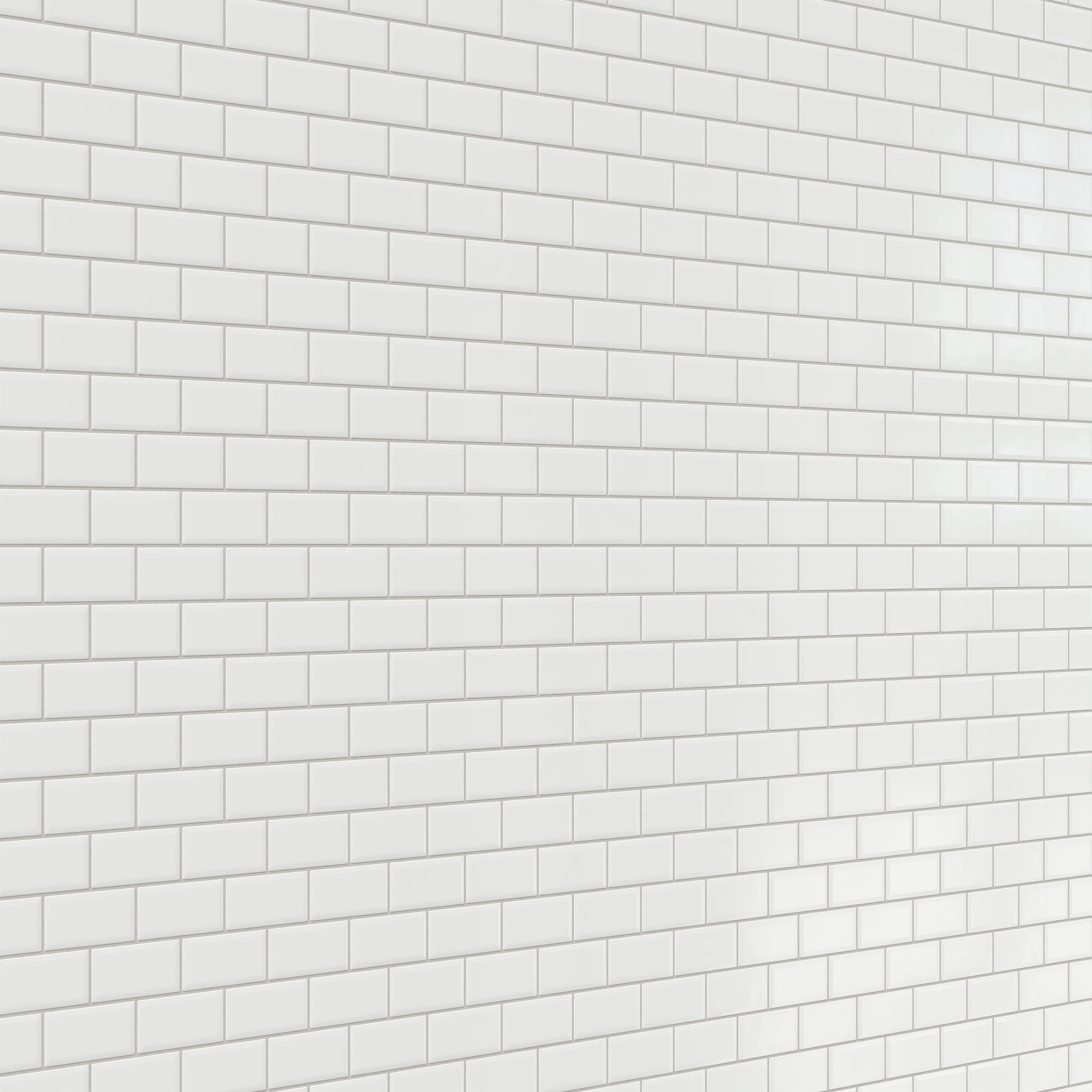 Maggie 12 x 12 Glossy Porcelain 2 x 4 Brick Beveled Mosaic Tile in White - Image 3