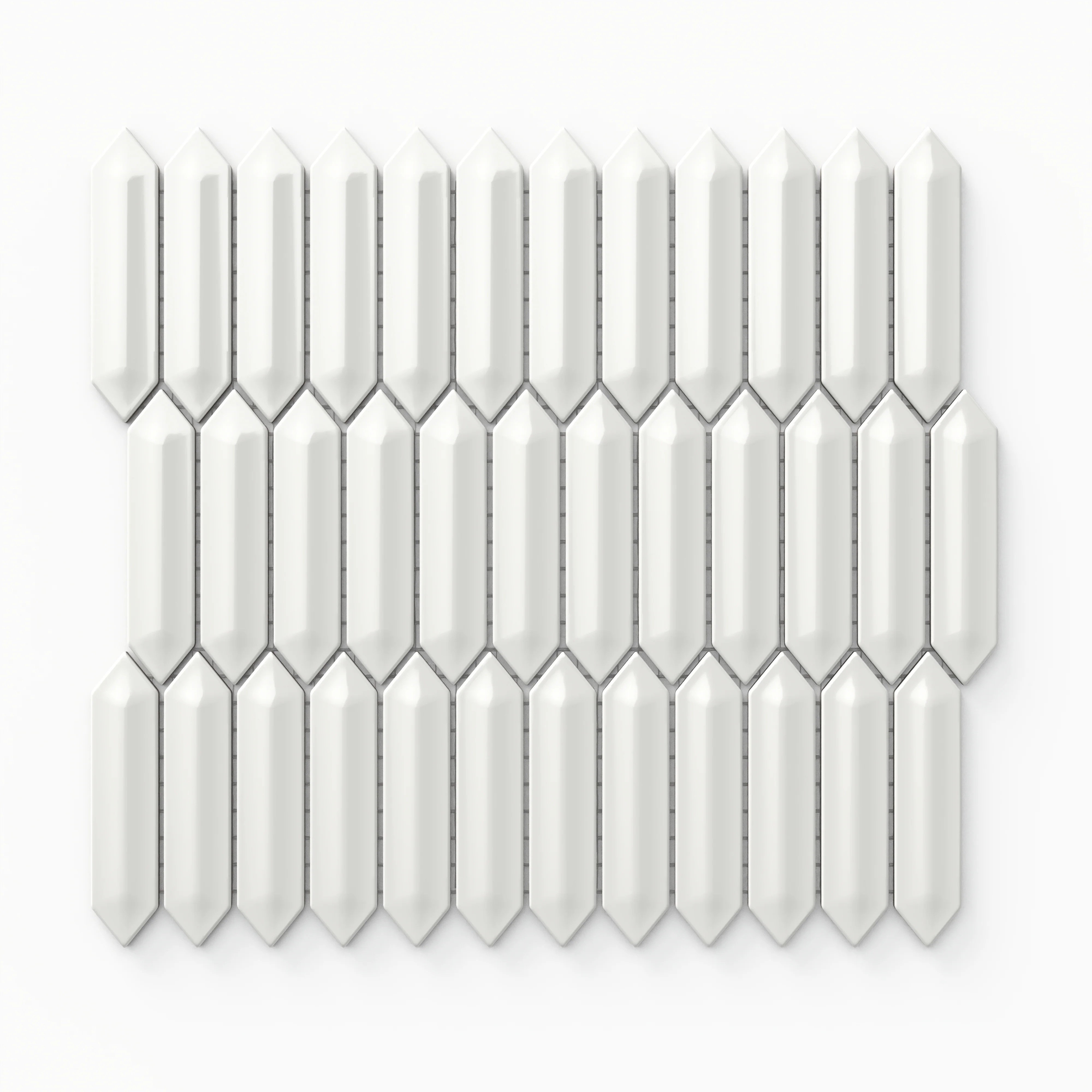 Maggie 12 x 12 Matte Porcelain 1 x 4 Picket Mosaic Tile in White