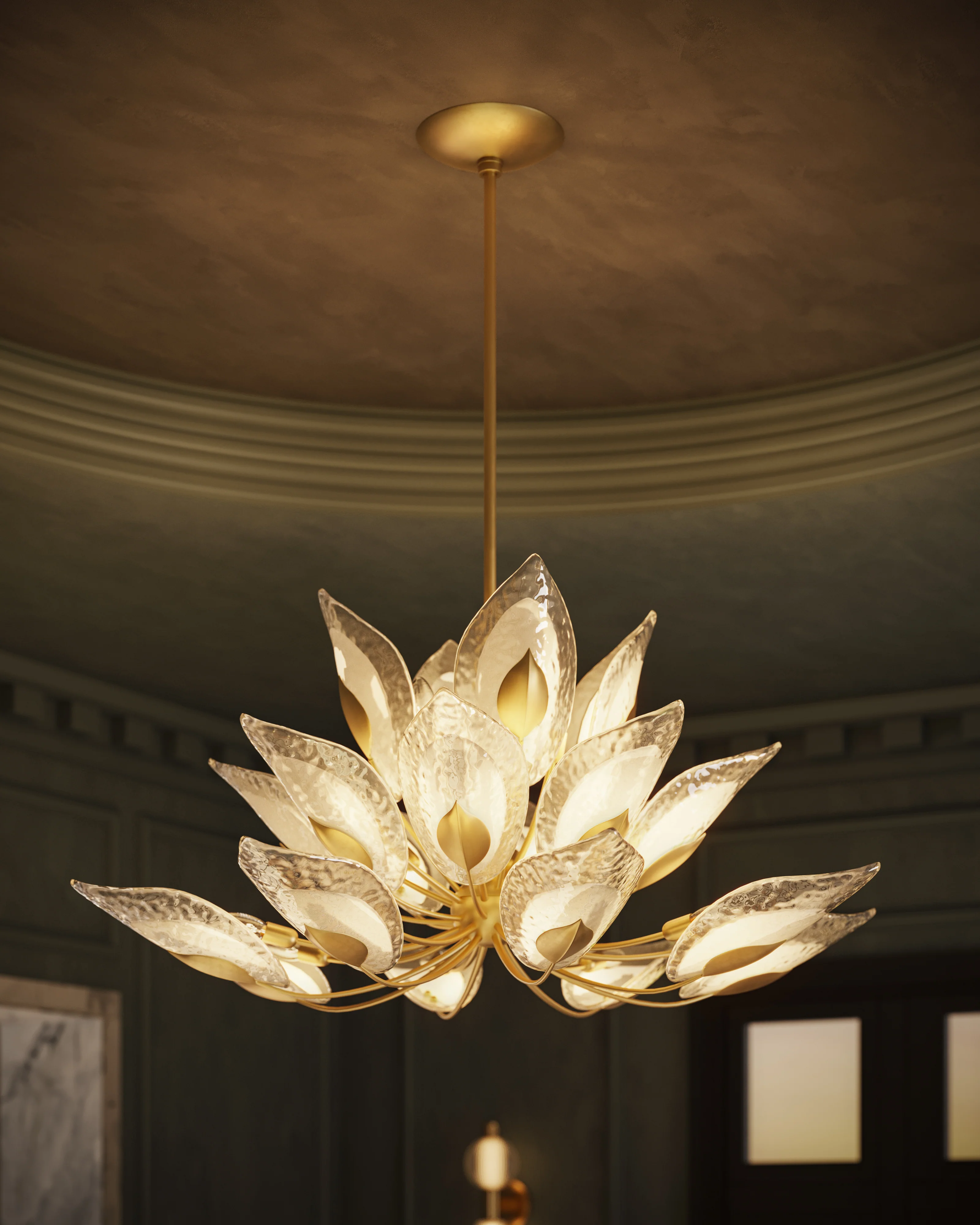 Magnolia Chandelier In Gold Leaf - Image 2
