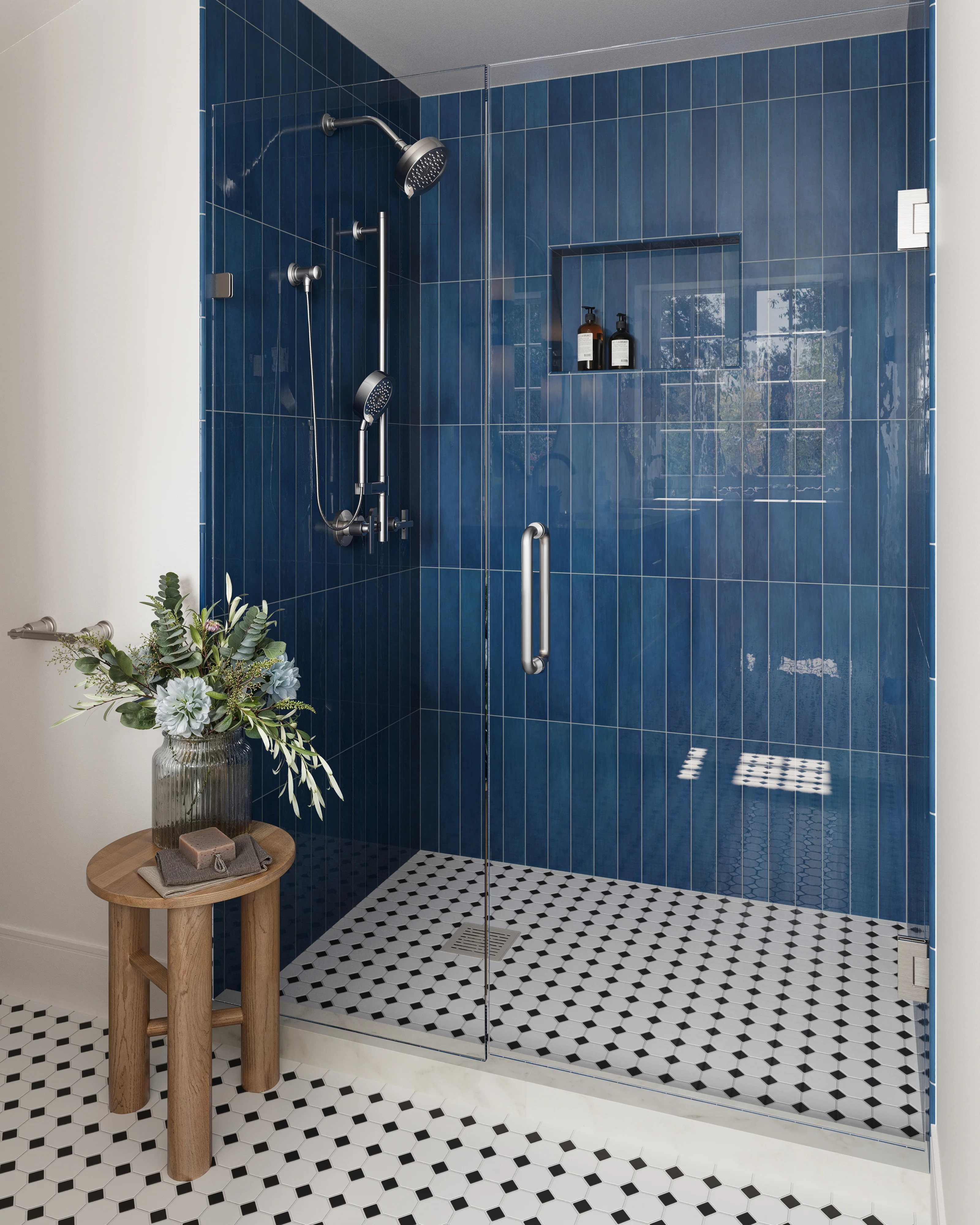 Maisie 0.5 x 8 Jolly Glossy Porcelain Tile in Cobalt - Image 6