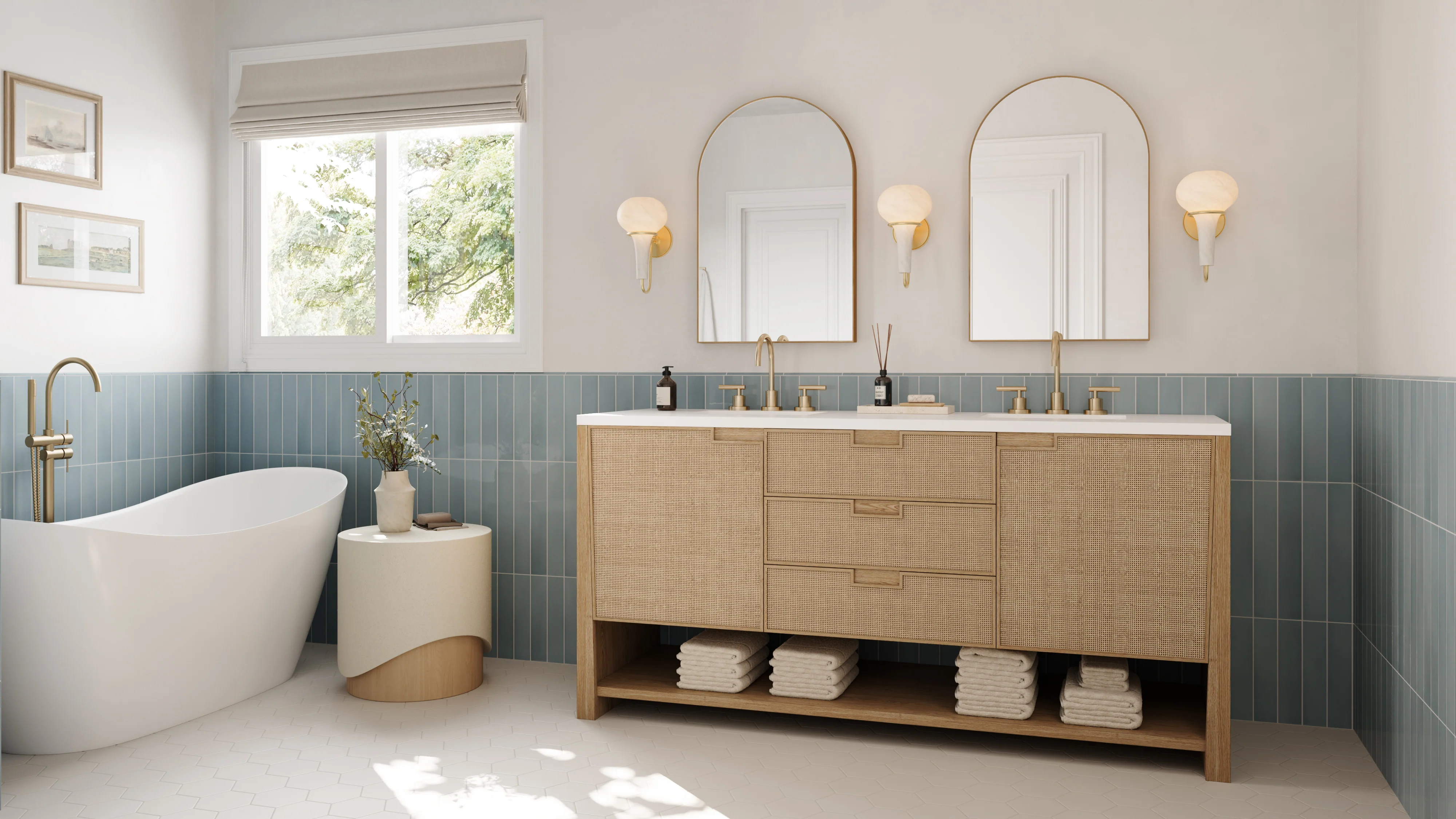 Maisie 0.5 x 8 Jolly Glossy Porcelain Tile in Ocean - Image 14