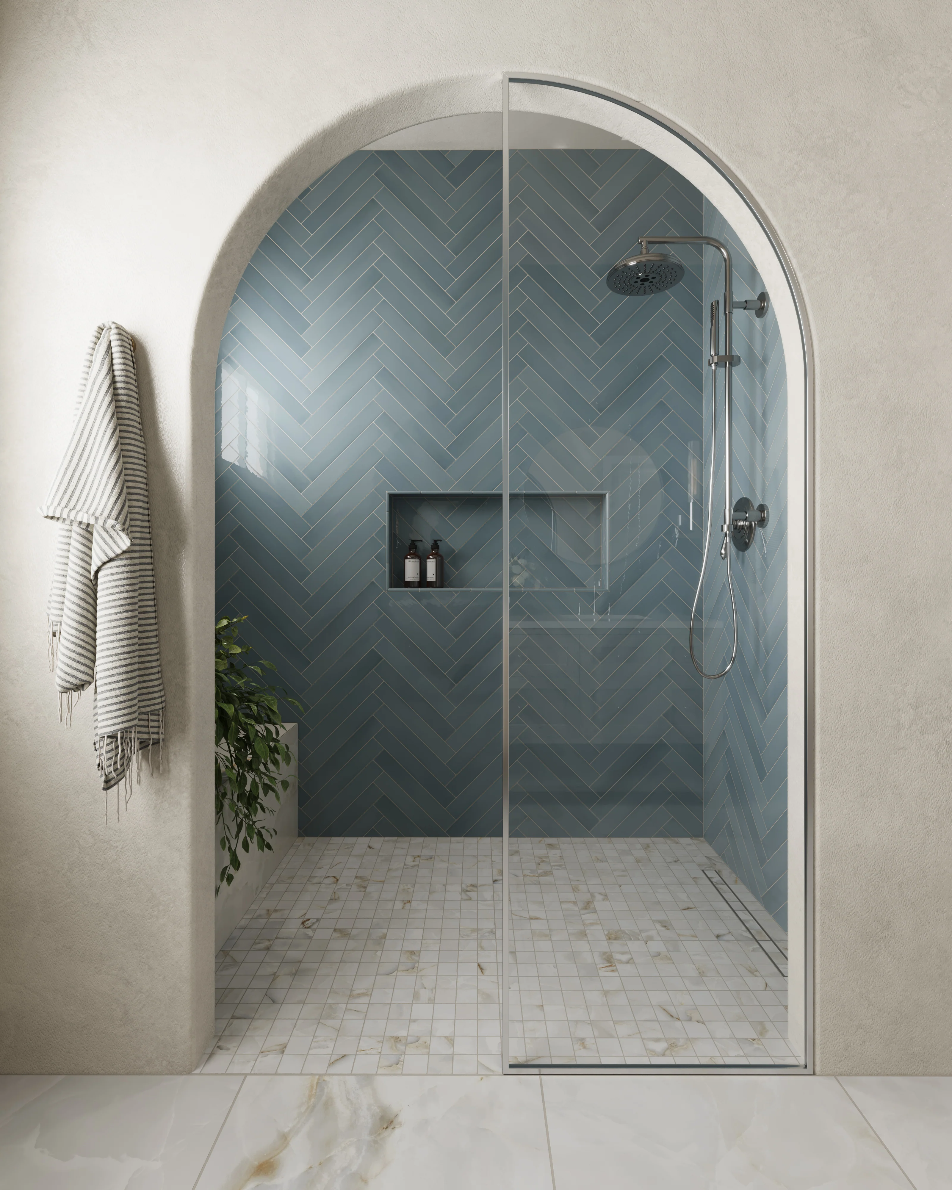 Maisie 0.5 x 8 Jolly Glossy Porcelain Tile in Ocean - Image 18