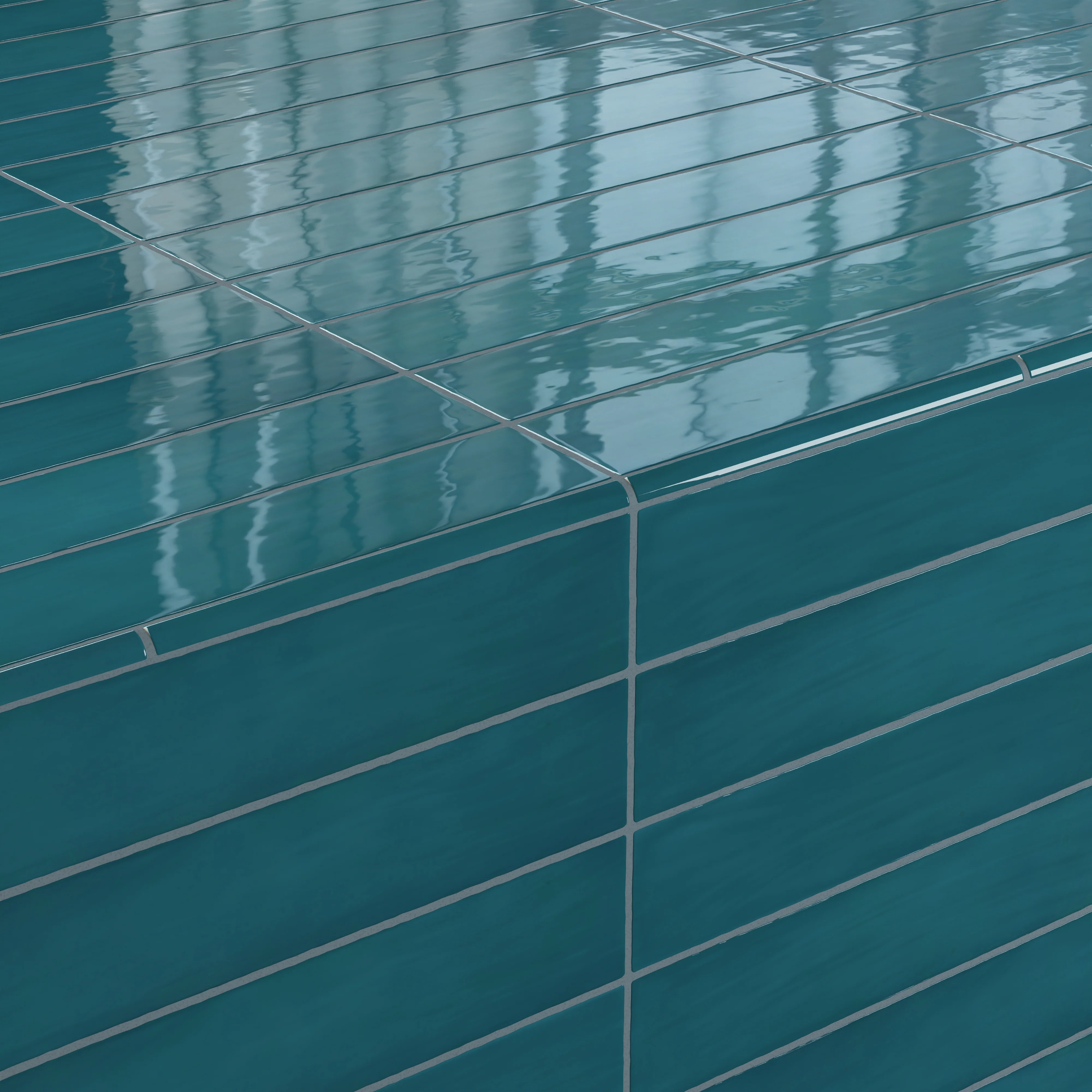 Maisie 0.5 x 8 Jolly Glossy Porcelain Tile in Peacock - Image 4
