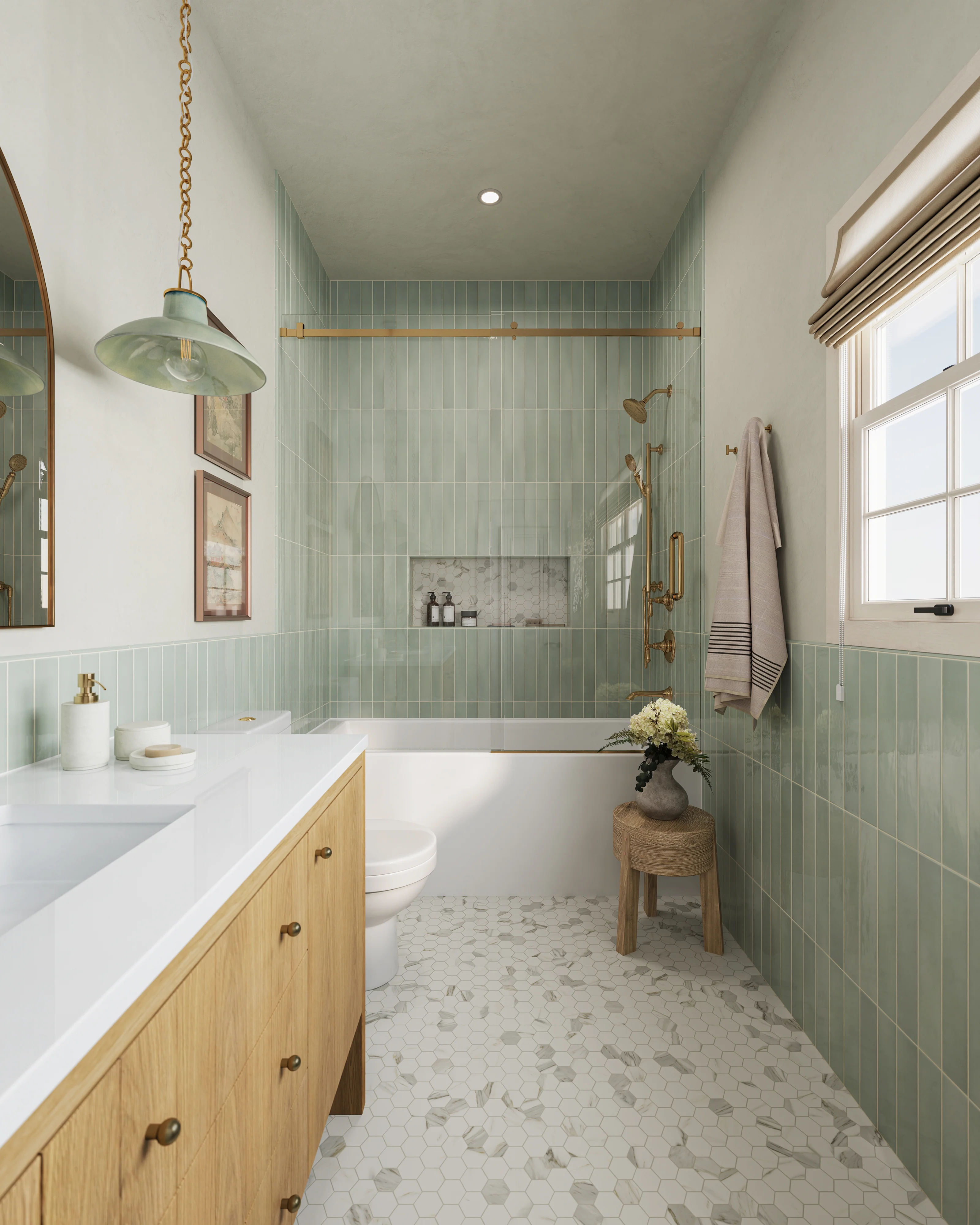 Maisie 2.5 x 16 Glossy Ceramic Tile in Pistachio - Image 22