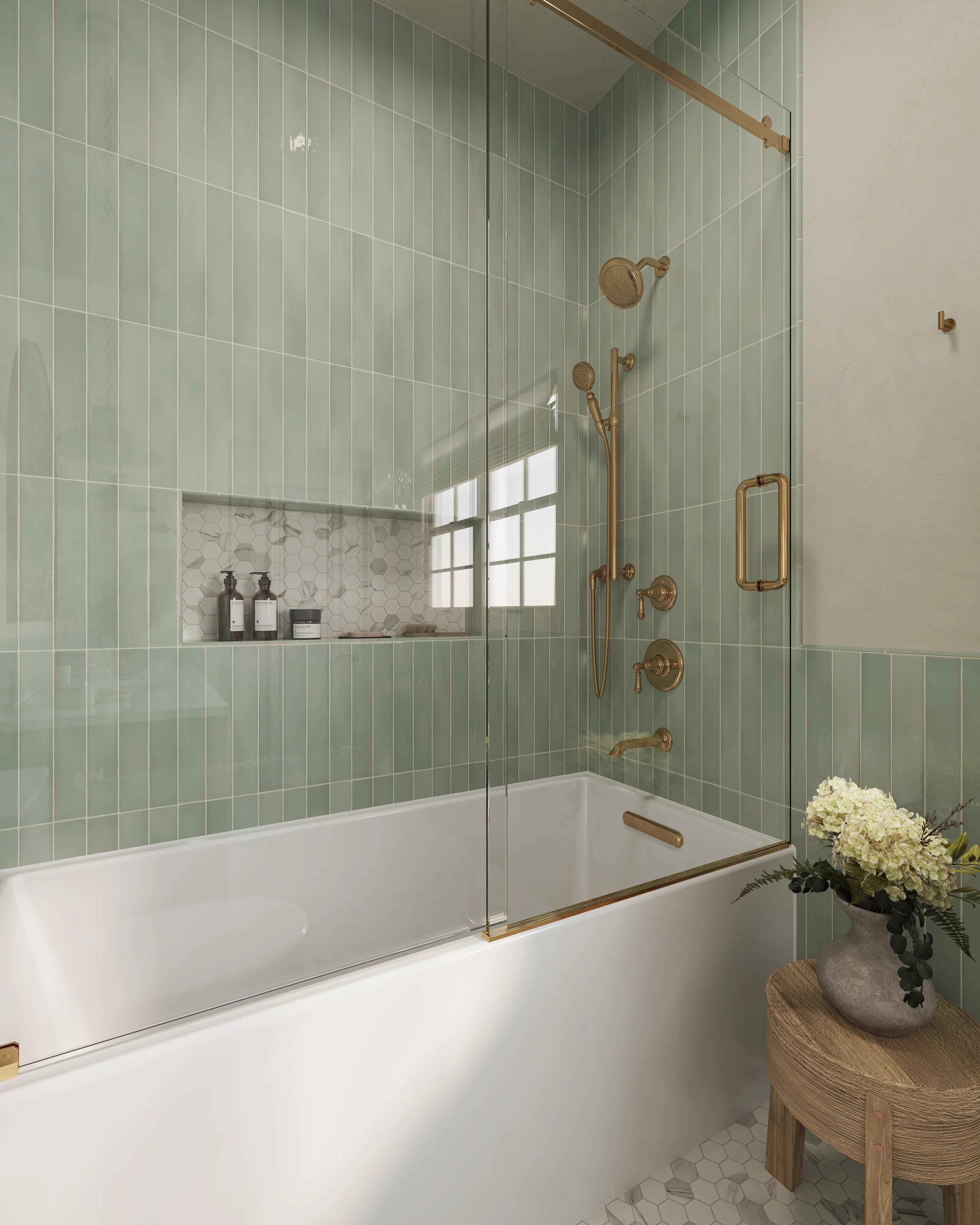 Maisie 2.5 x 16 Glossy Ceramic Tile in Pistachio - Image 21
