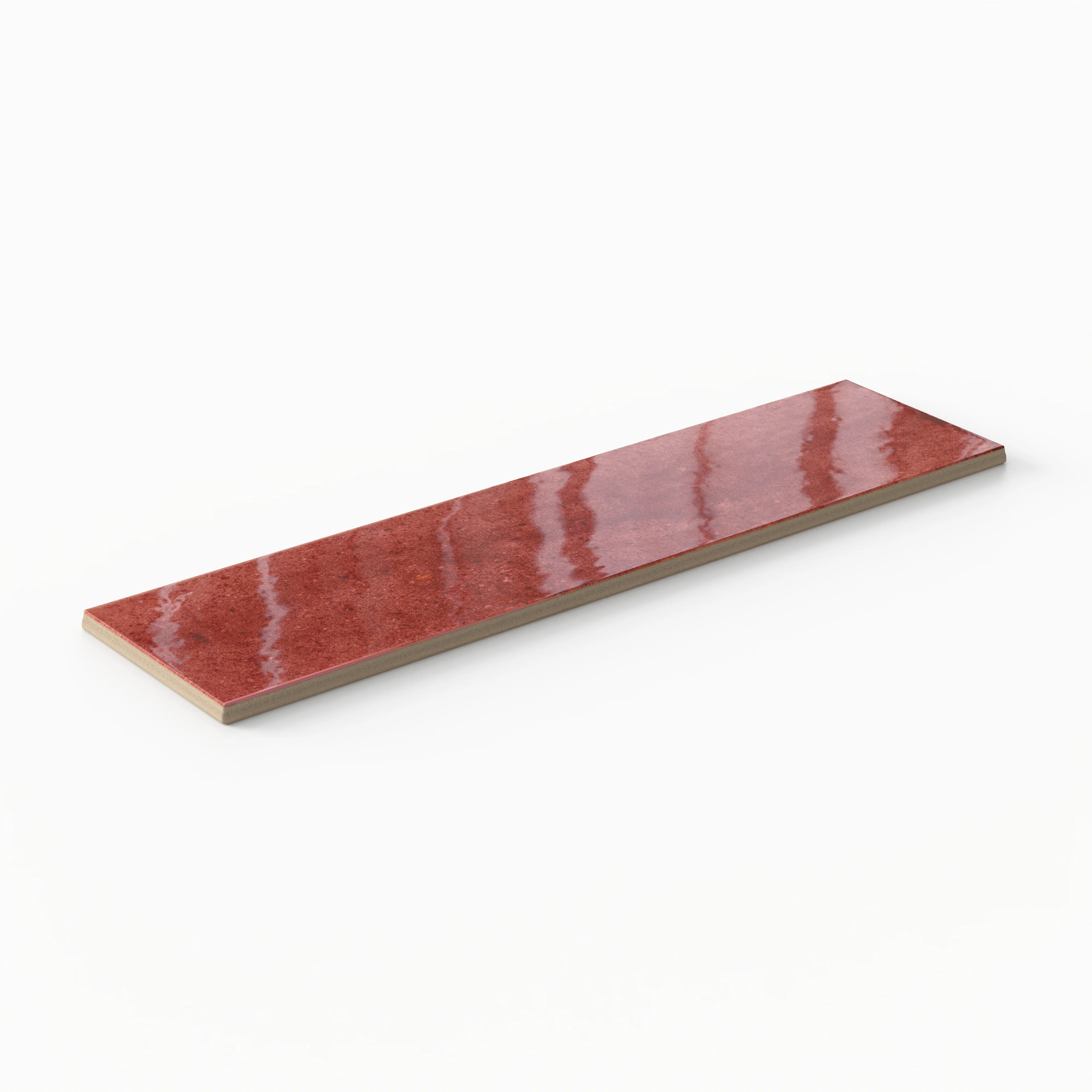 Makenna 3 x 11 Glossy Porcelain Tile in Crimson - Image 3