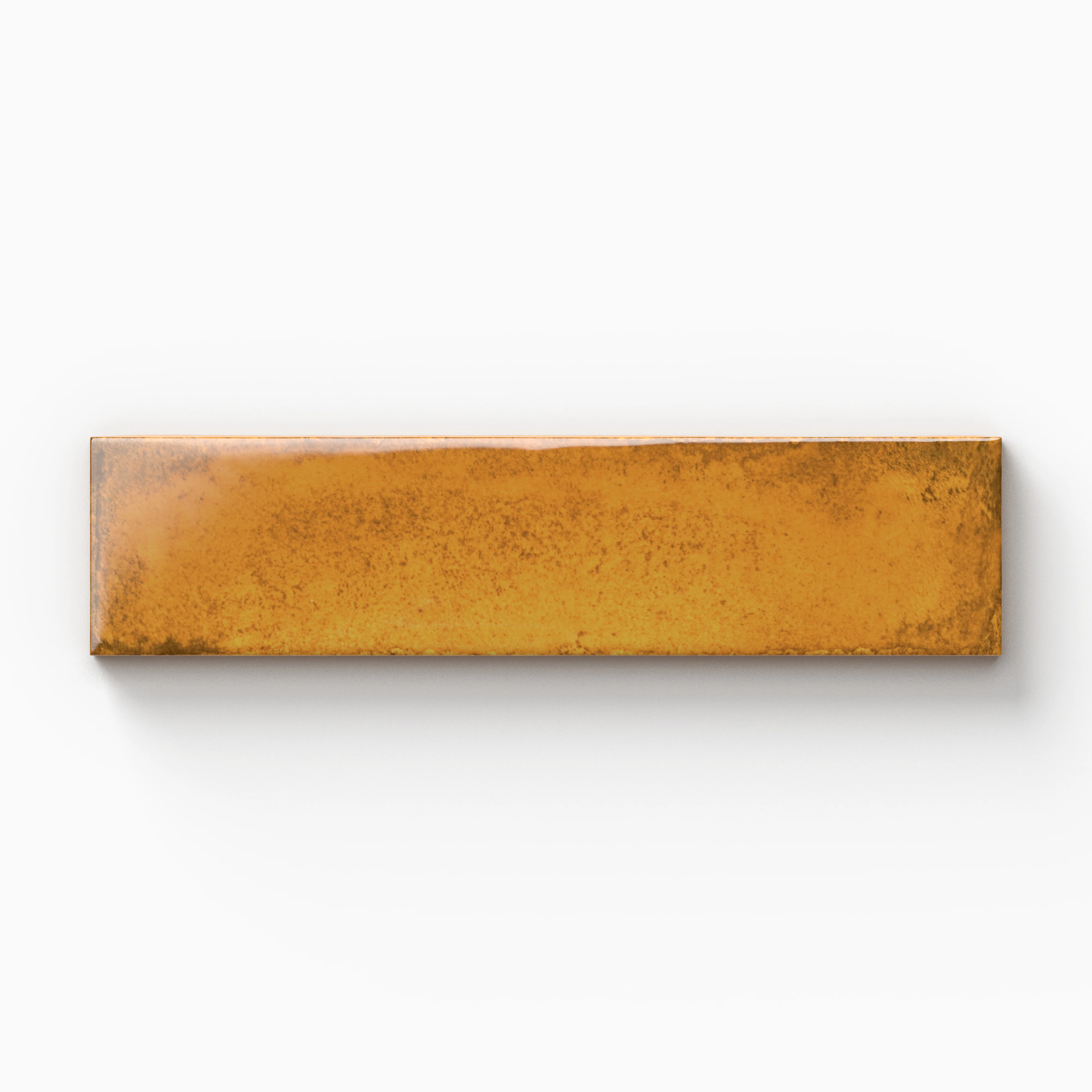 Mara 2 x 10 Glossy Ceramic Tile in Saffron Yellow - Image 2