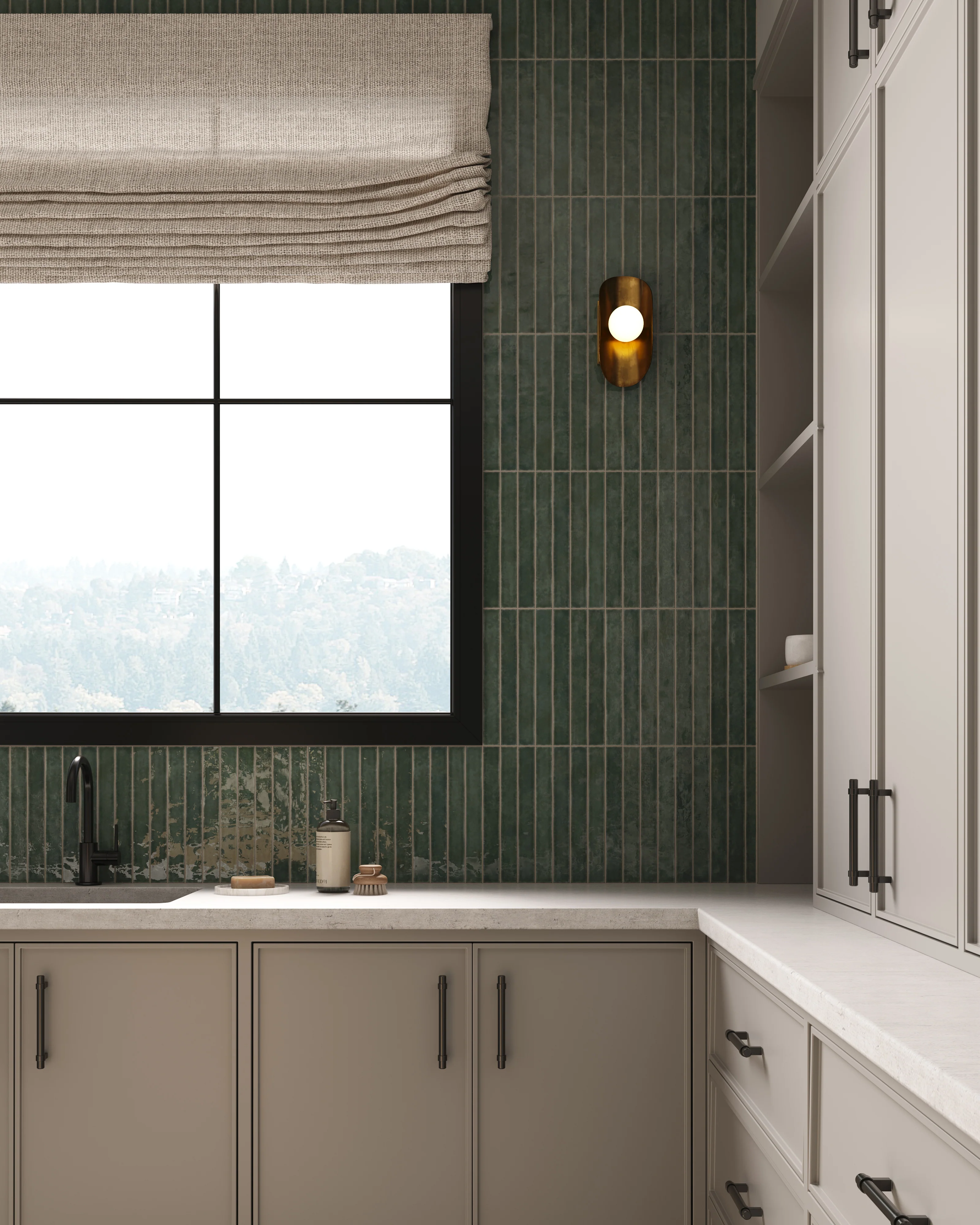 Mariel 1 x 12 Glossy Porcelain Subway Tile in Forest - Image 9