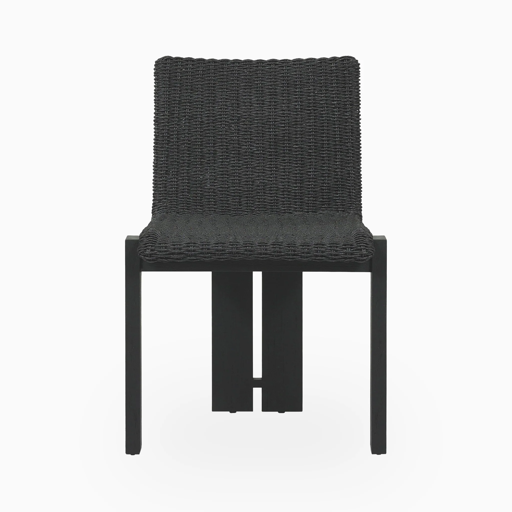Marinell Outdoor Dining Chair in Faux Black Hyacinth - Image 2