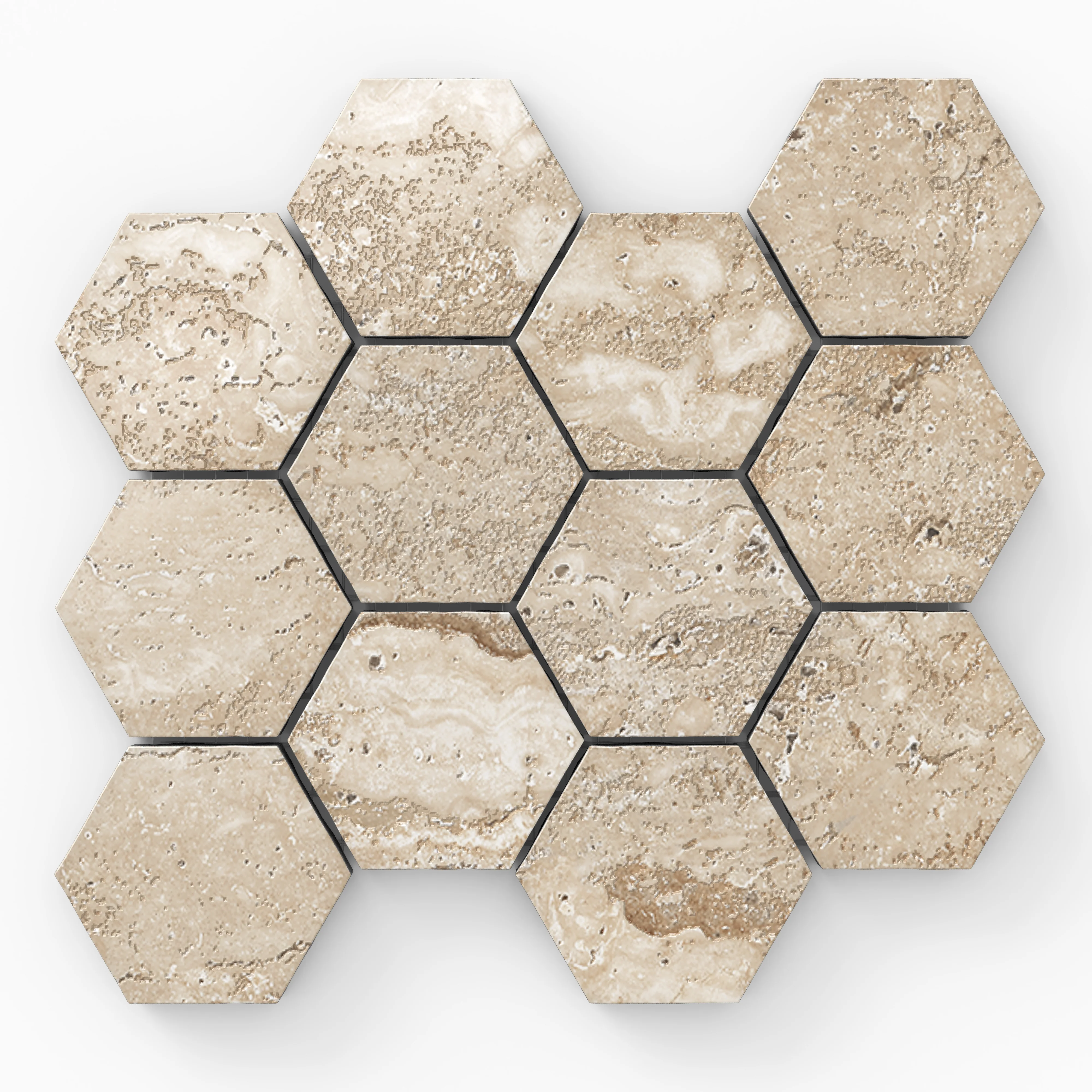 Marlow 3 x 3 Polished Porcelain Hexagon Mosaic in Navona