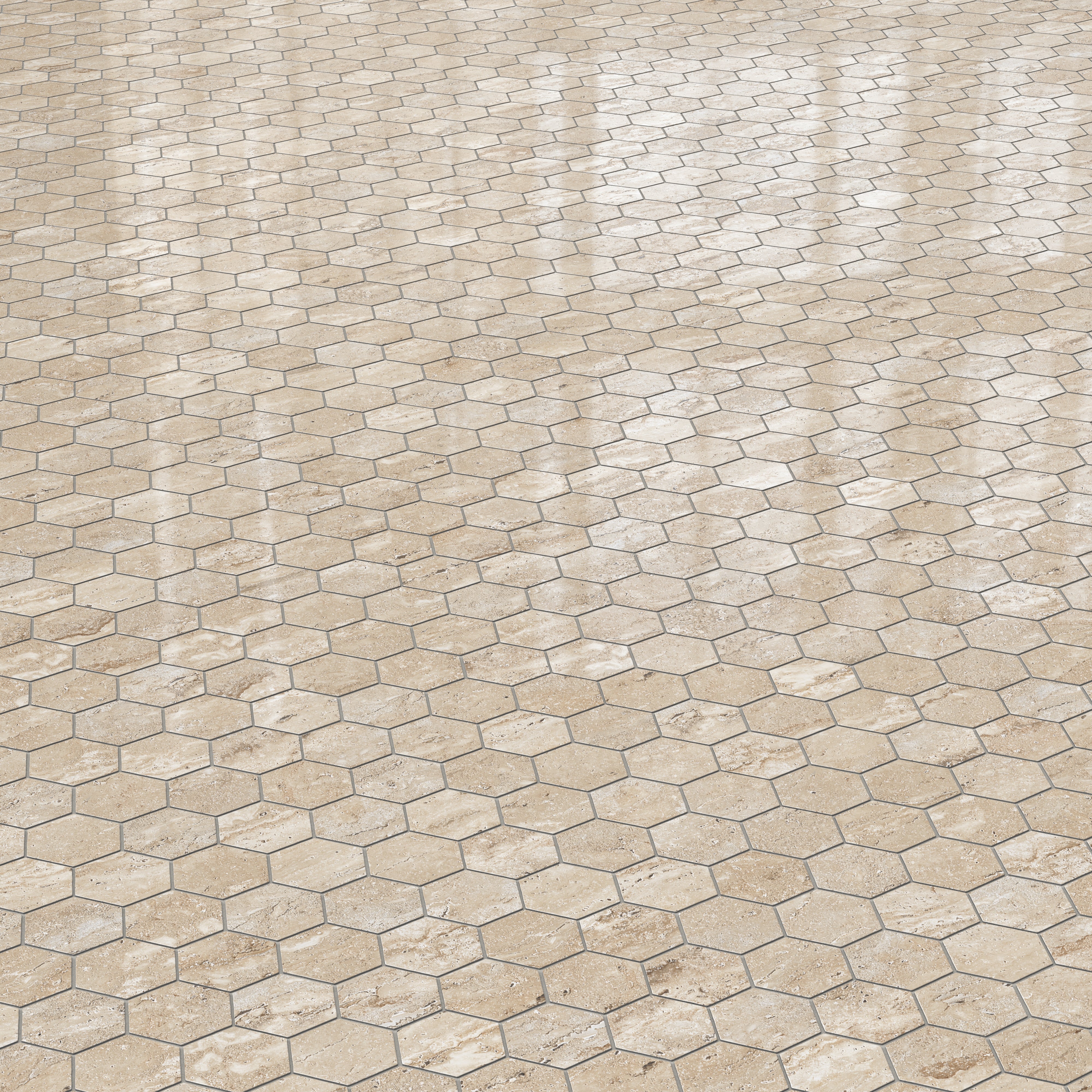 Marlow 3 x 3 Polished Porcelain Hexagon Mosaic in Navona - Image 3