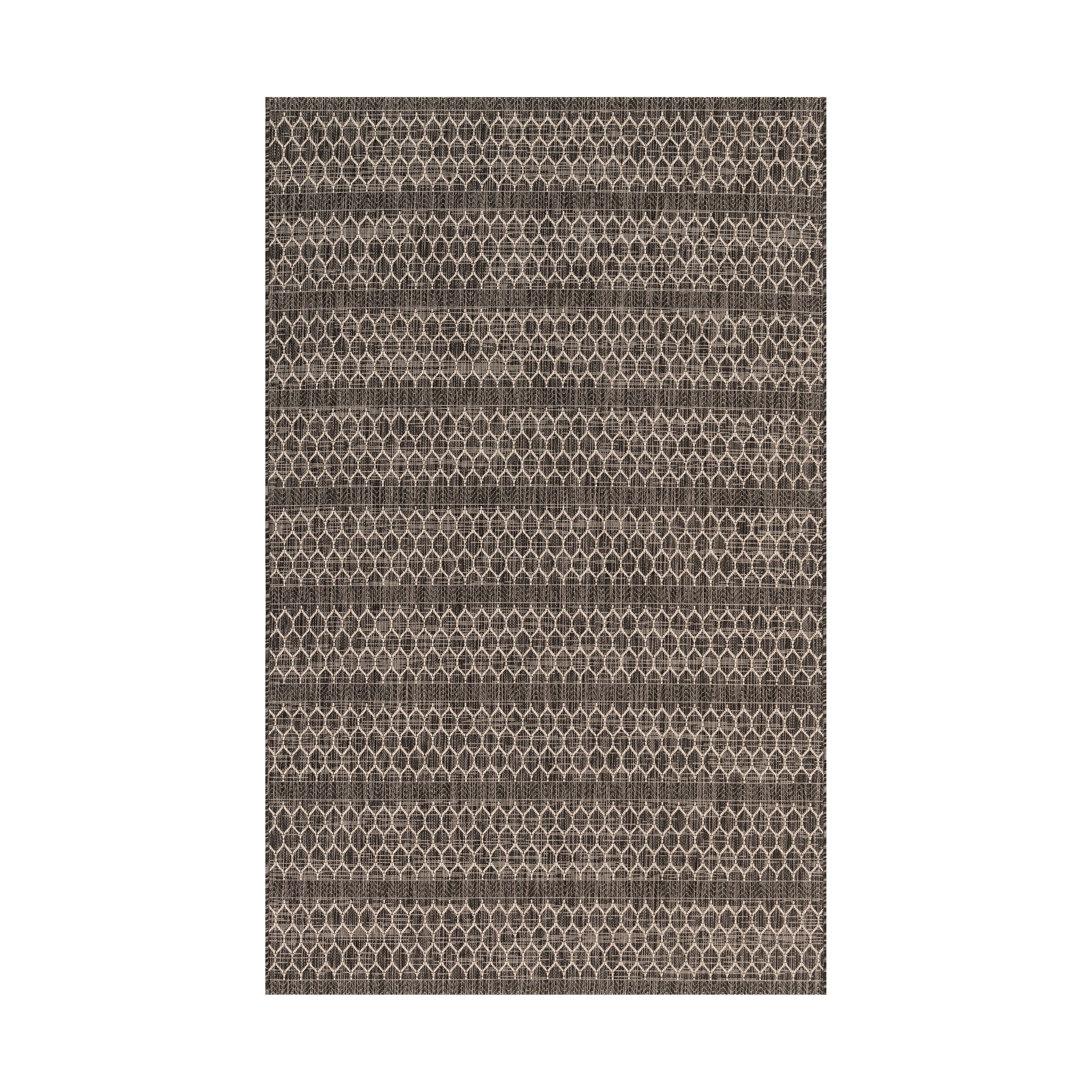 Marroway Indoor/Outdoor Rug in Black / Grey, 5'3" x 7'7"