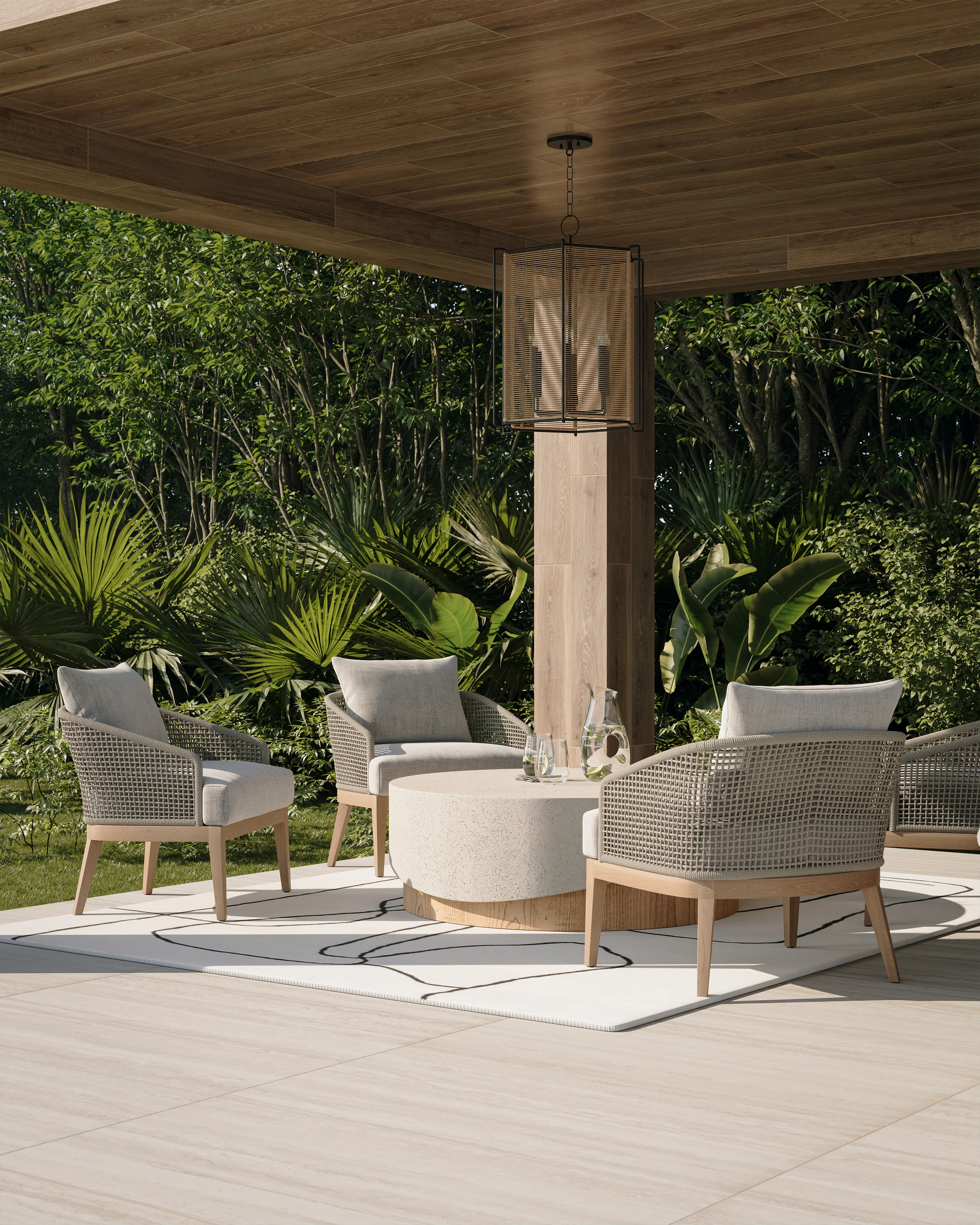 Mateo Outdoor Lounge Chair in Cream - Image 9